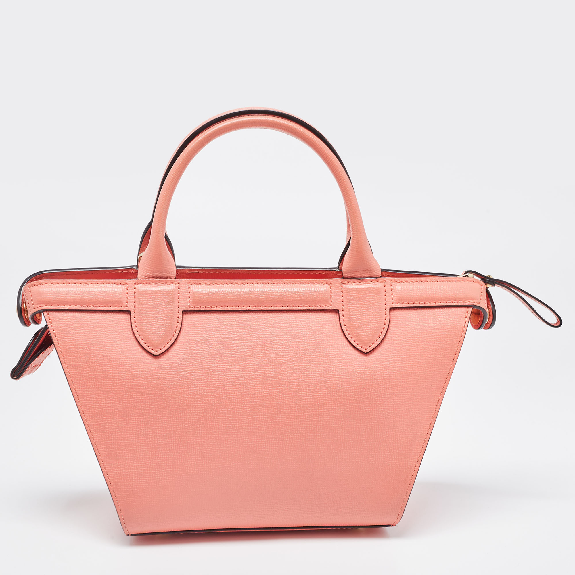 Longchamp Coral Leather Small Le Pliage Heritage Tote