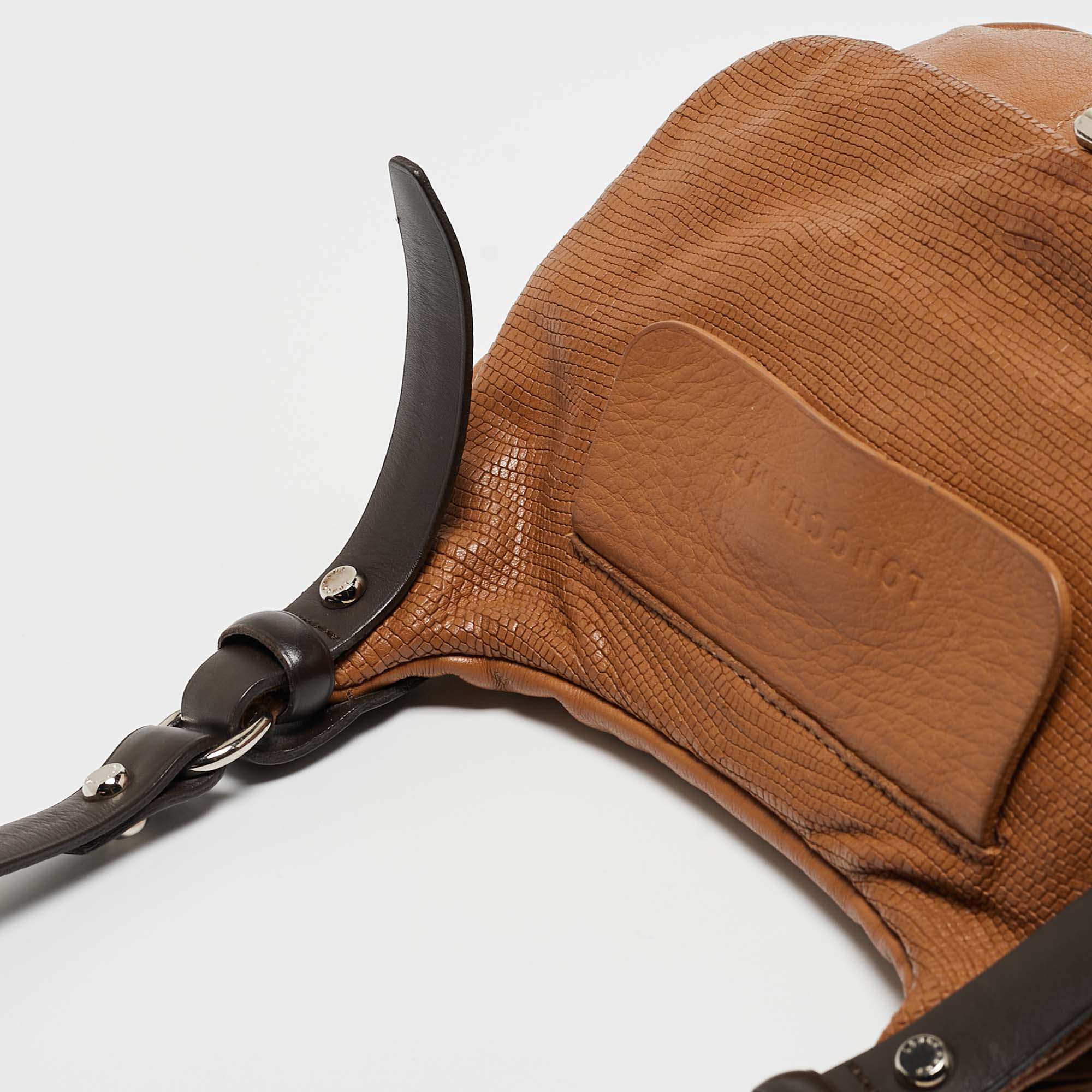 Longchamp Brown Leather Balzane Crossbody Bag