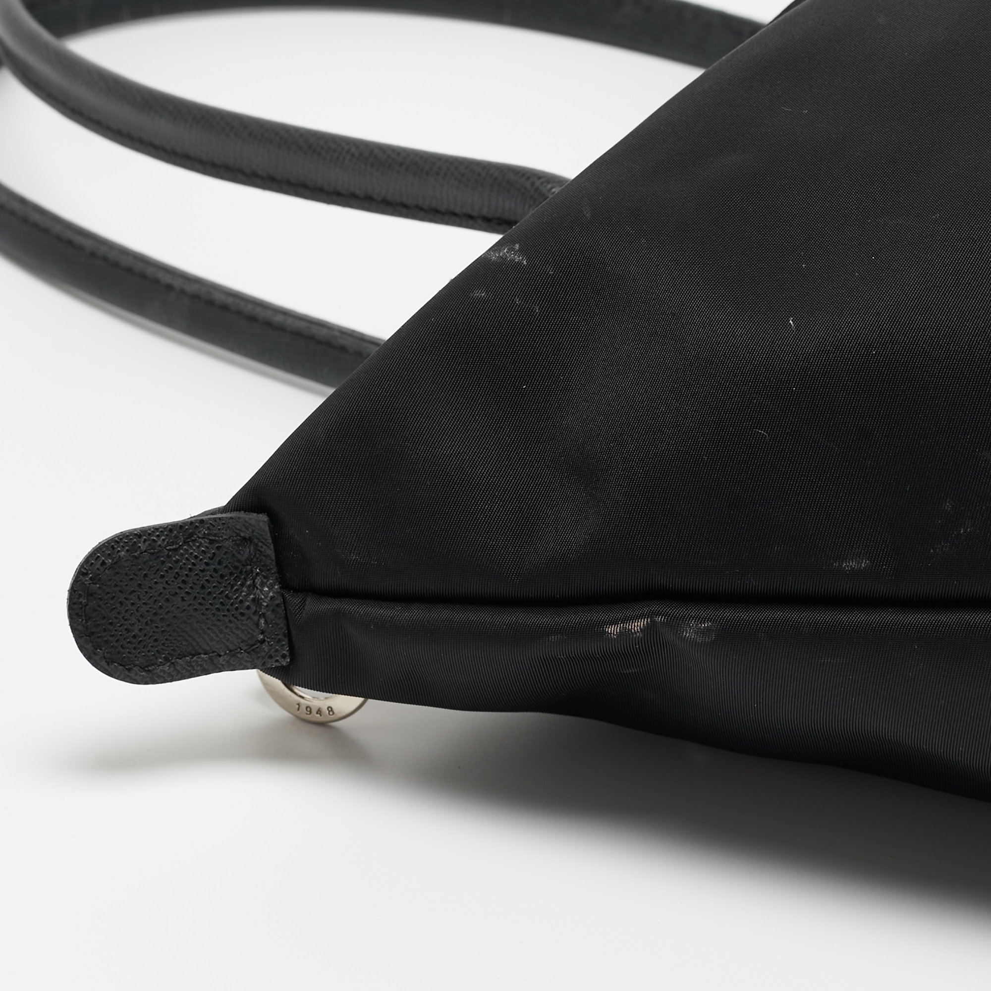 Longchamp Black Nylon And Leather Le Pliage Tote