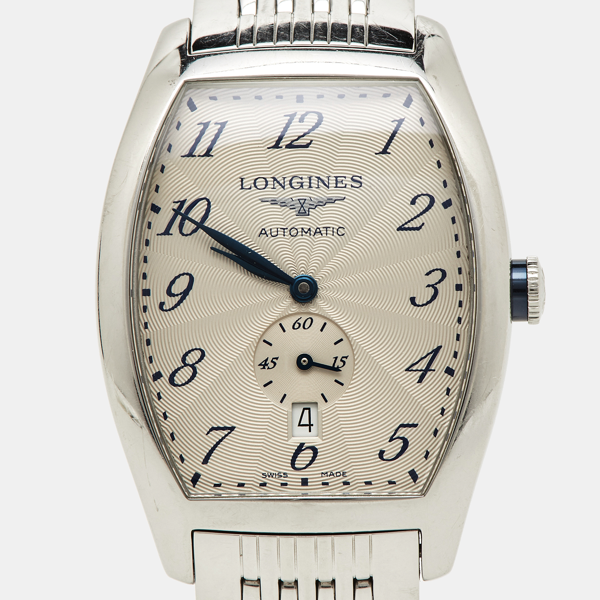 Longines Silver Stainless Steel Evidenza L2.642.4.73.6 Women's Wristwatch 33.10 Mm