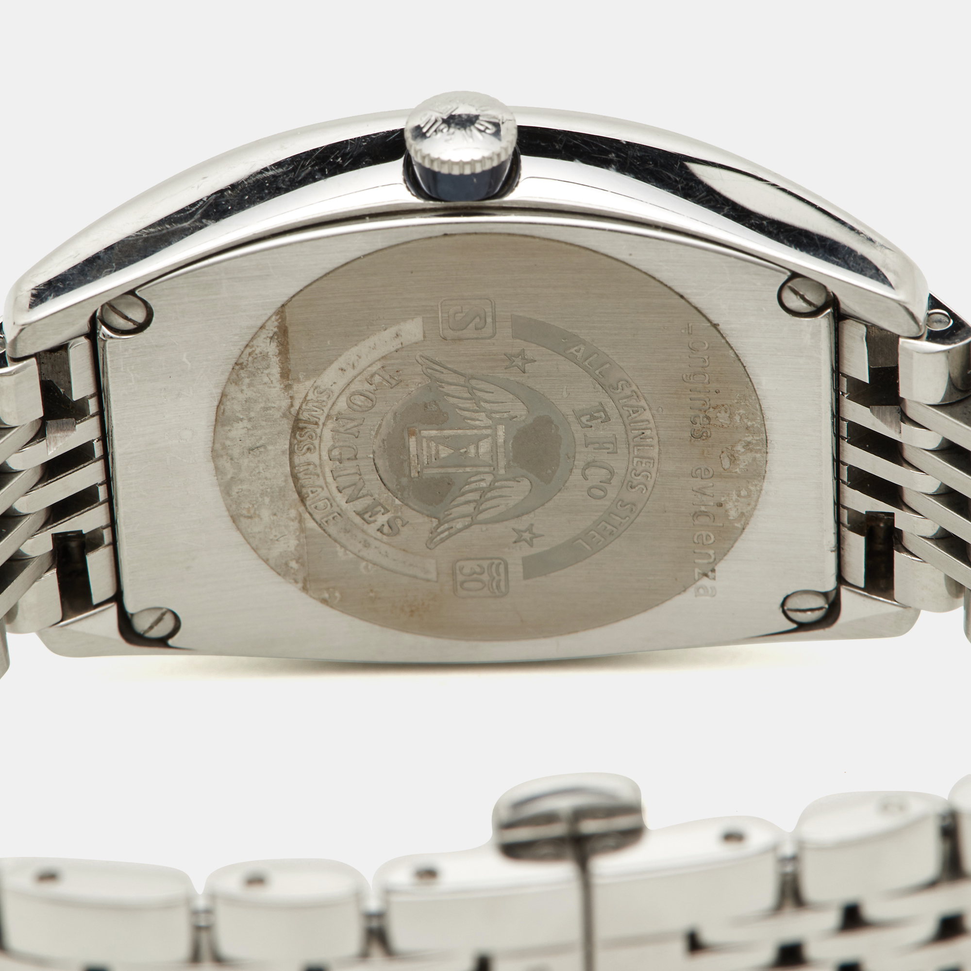 Longines Silver Stainless Steel Evidenza L2.642.4.73.6 Women's Wristwatch 33.10 Mm