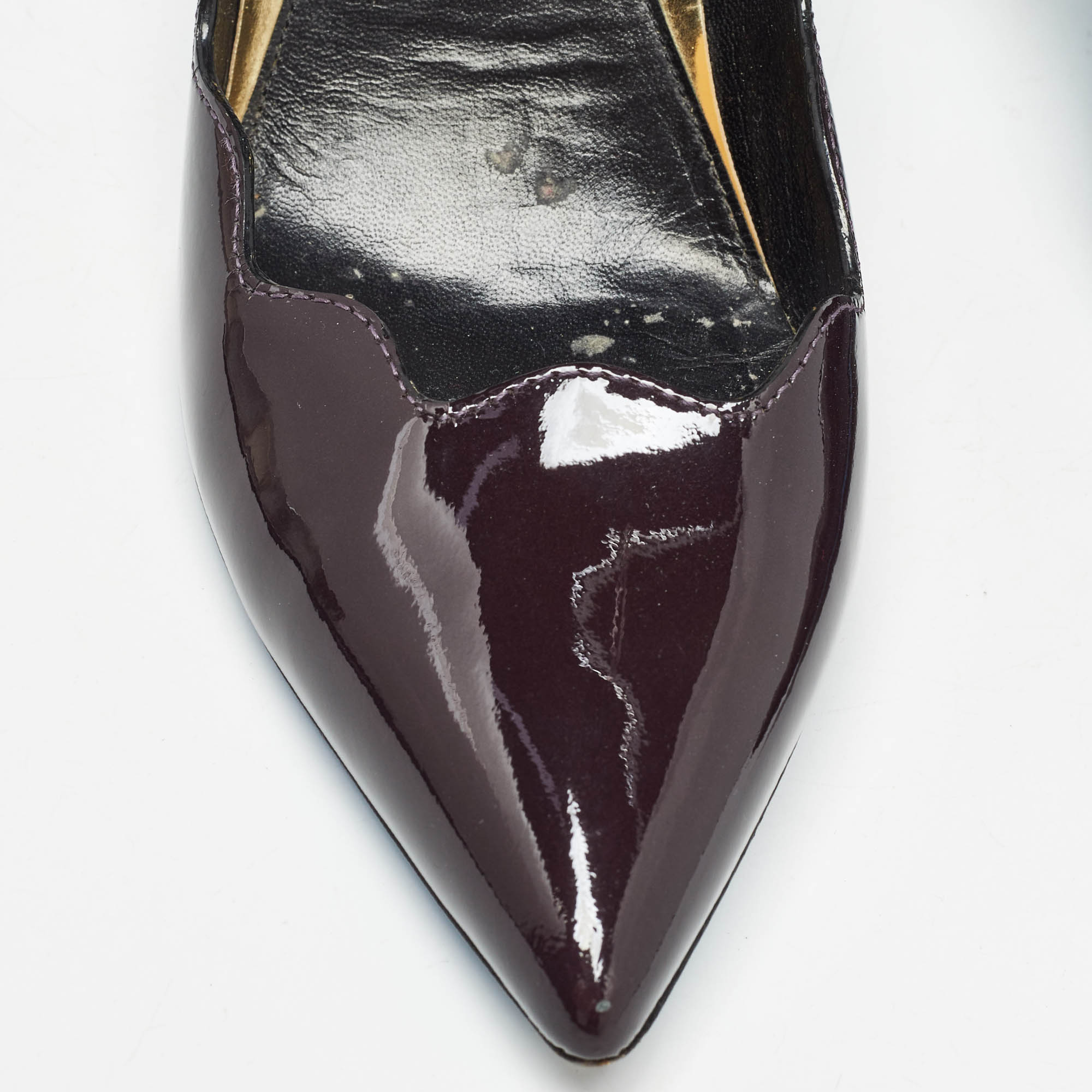 Loriblu Dark Brown Patent Leather Pointed Toe Pumps Size 35