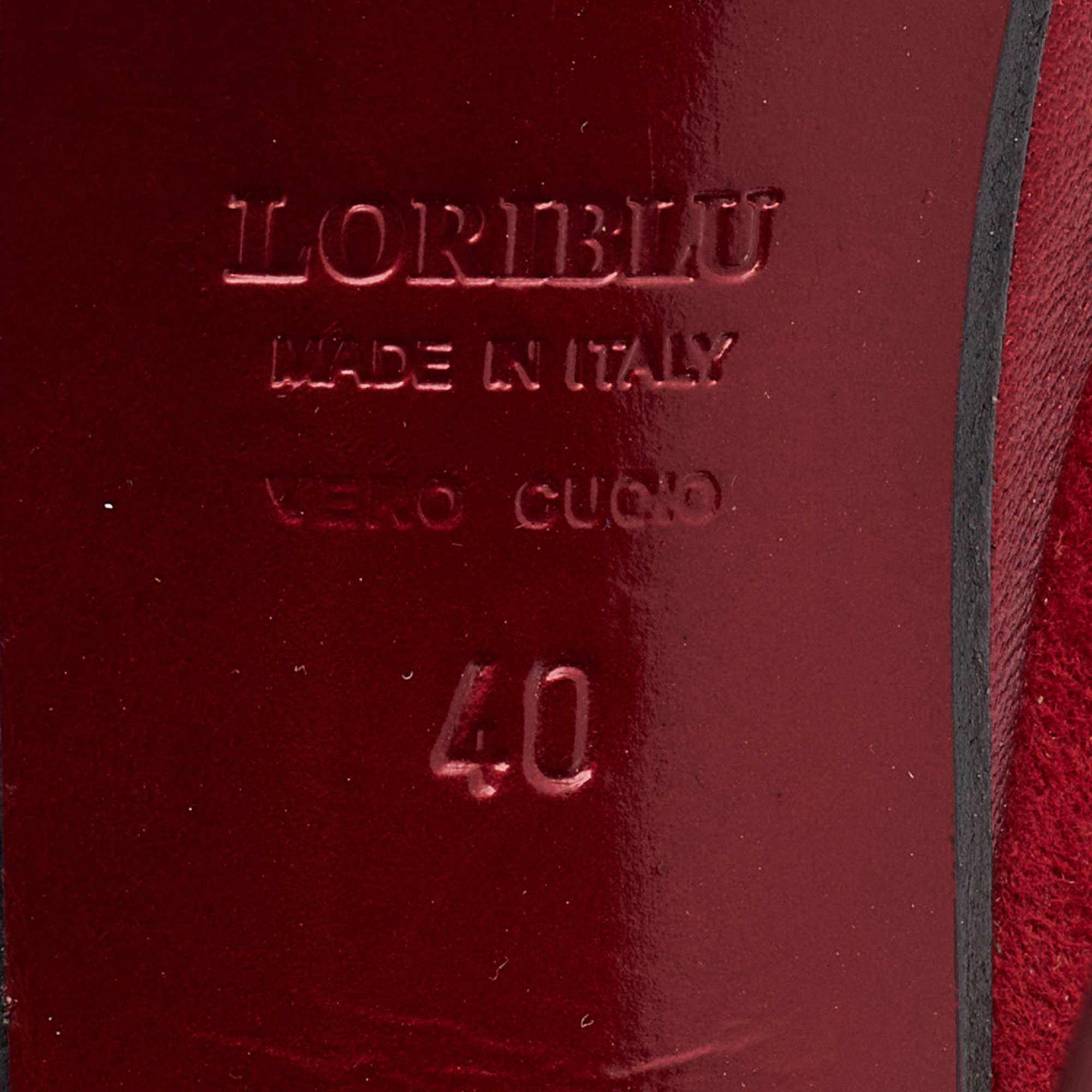 Loriblu Red Suede Fringe Platform Ankle Strap Pumps Size 40