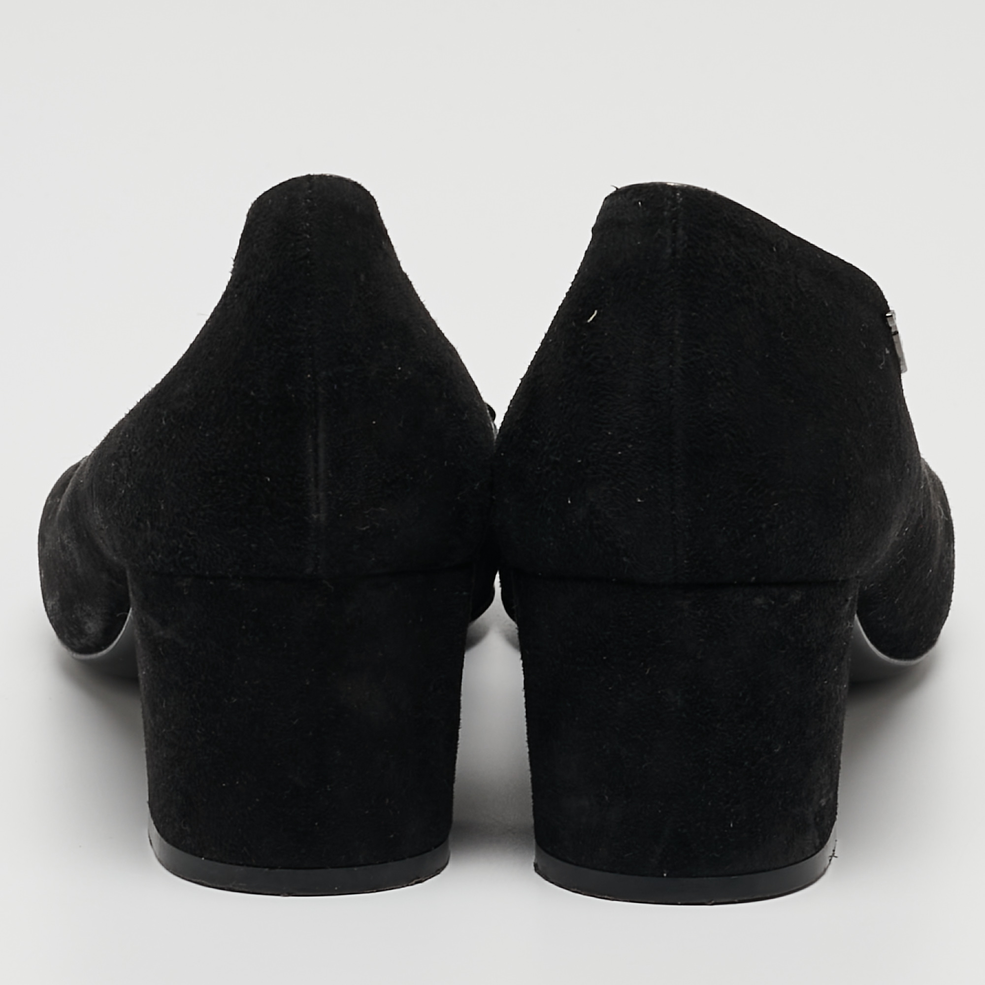 Loriblu Black Suede Block Heel Loafer Pumps Size 39