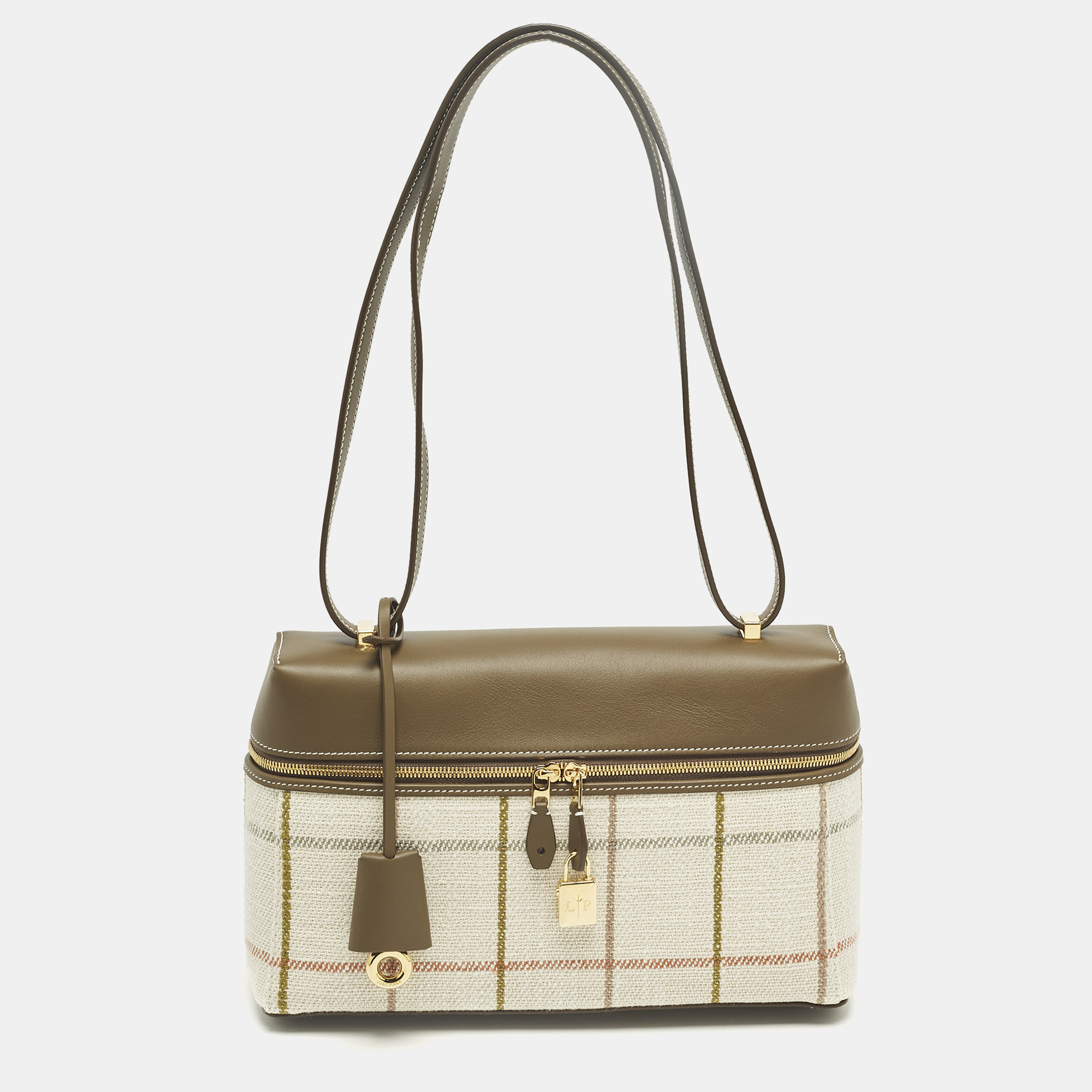 Loro Piana Extra L27 Tartan/Salty Capers/Sun Gold Linen and Leather Shoulder Bag, Multicolor
Loro Piana Extra L27 Tartan/Salty Capers/Sun Gold Linen and Leather Shoulder Bag, Multicolor
