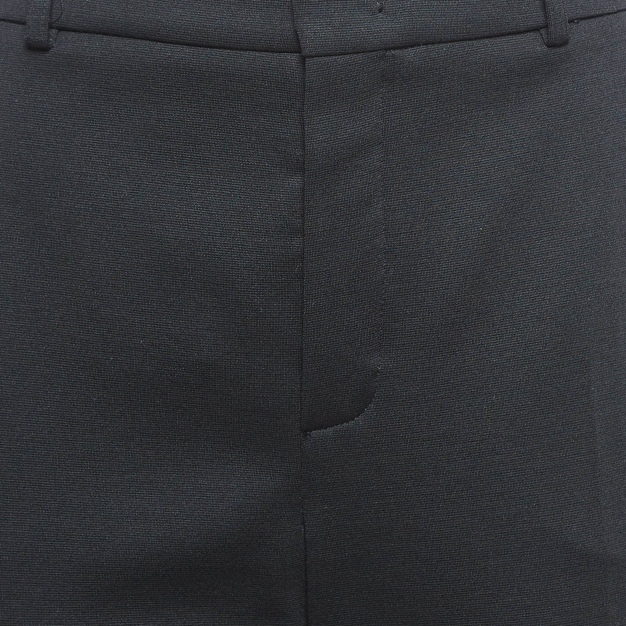 Loro Piana Black Stretch Wool Blend Straight-Leg Trousers M