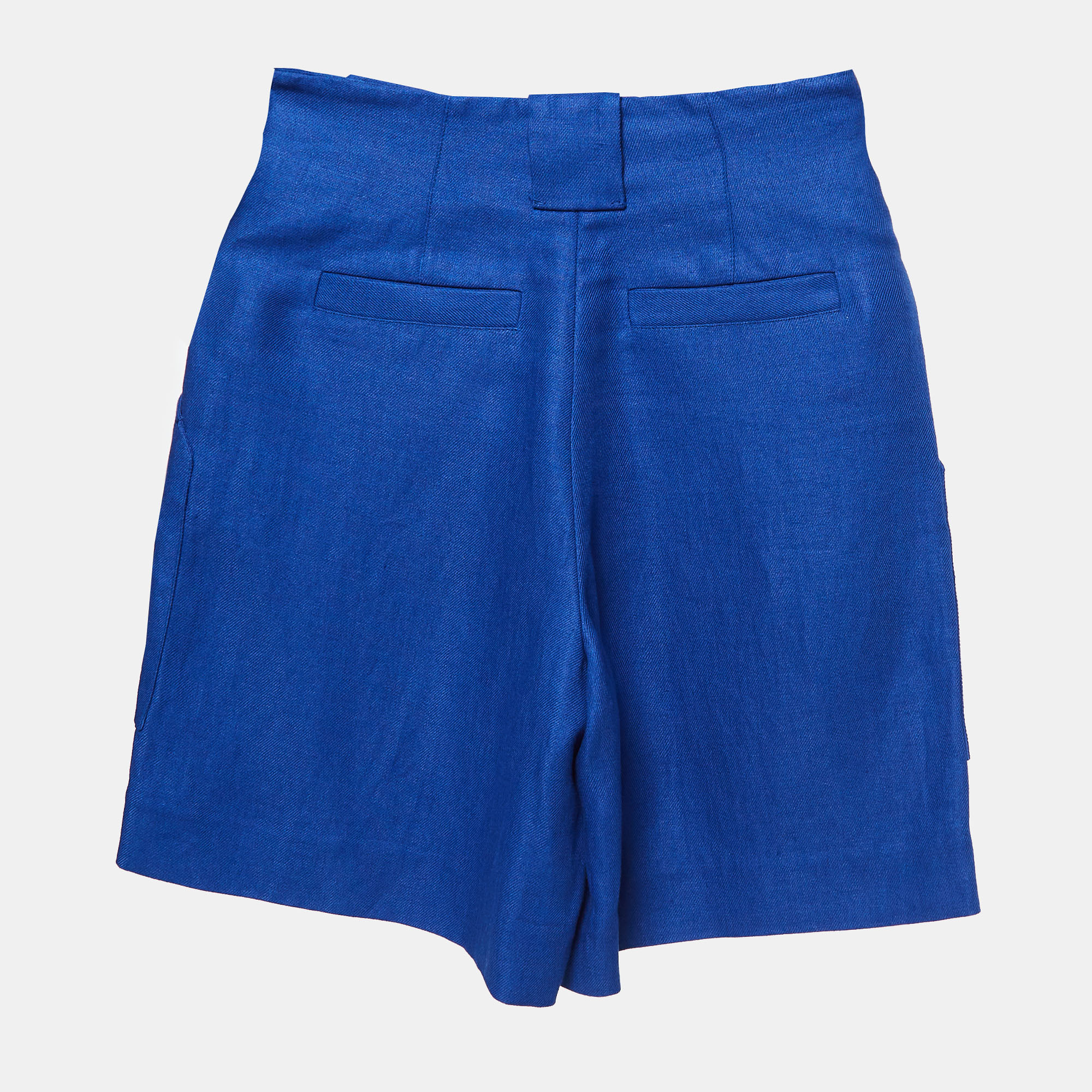 Loro Piana Blue Linen High Rise Shorts XS