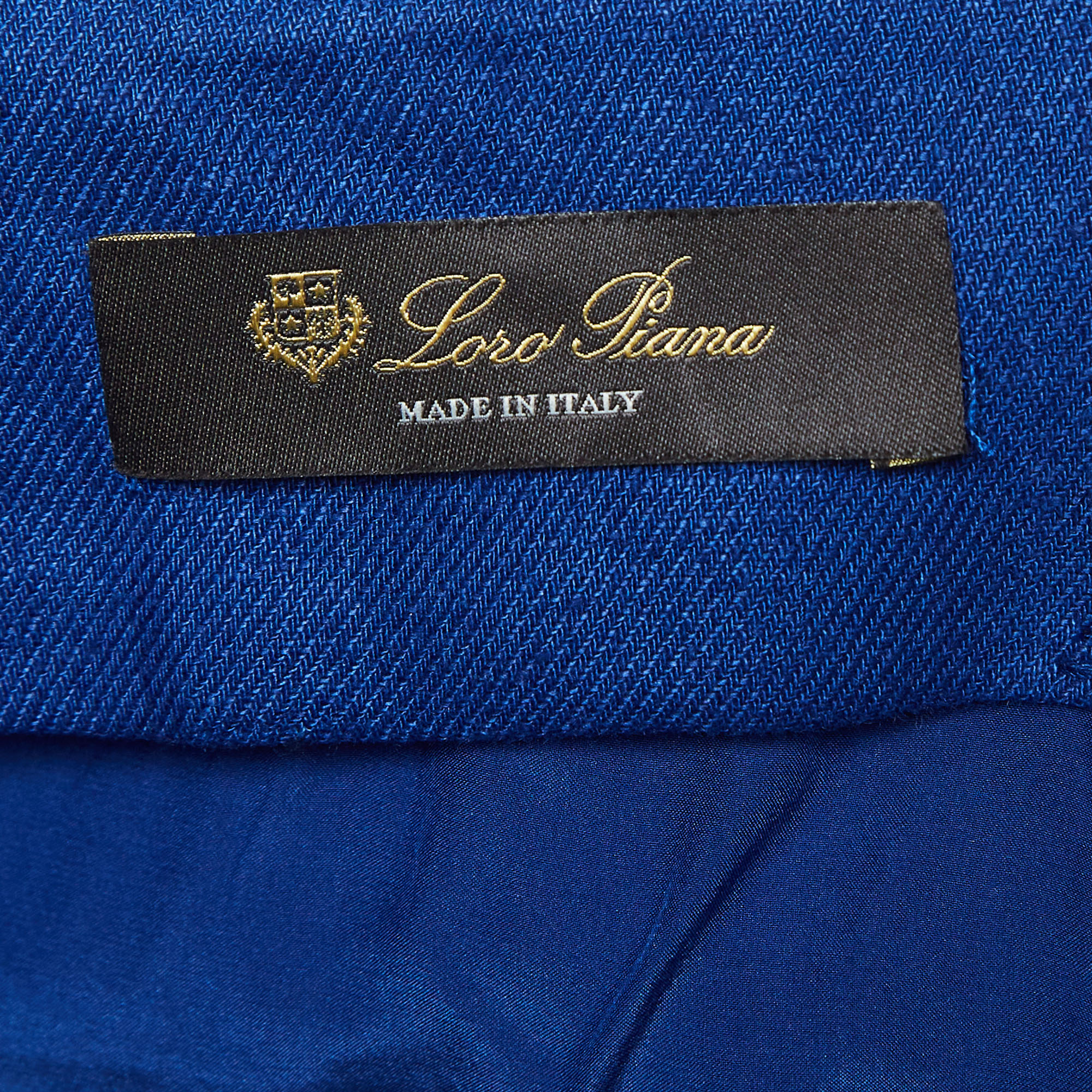 Loro Piana Blue Linen High Rise Shorts XS