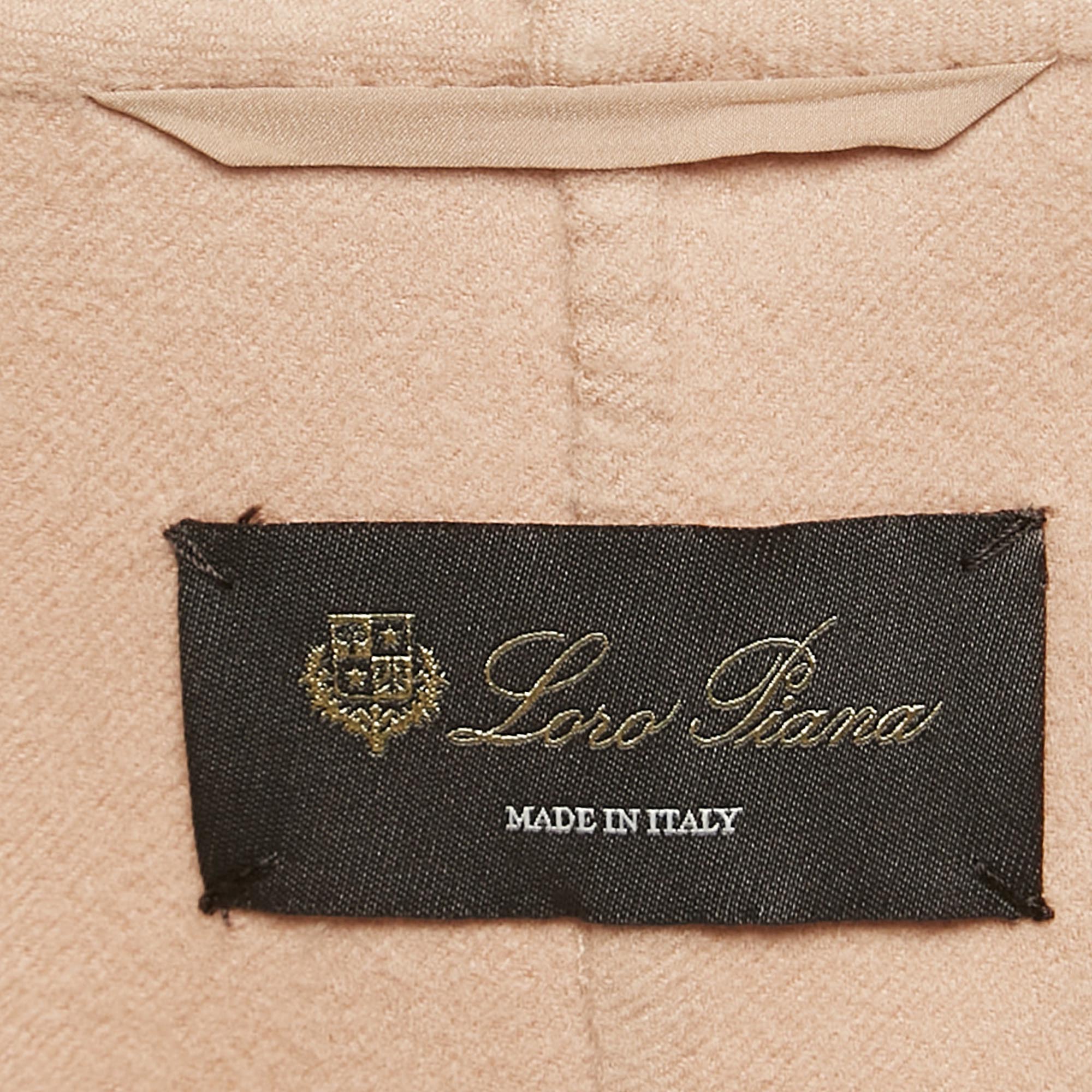 Loro Piana Brown Cashmere Open Front Jacket M