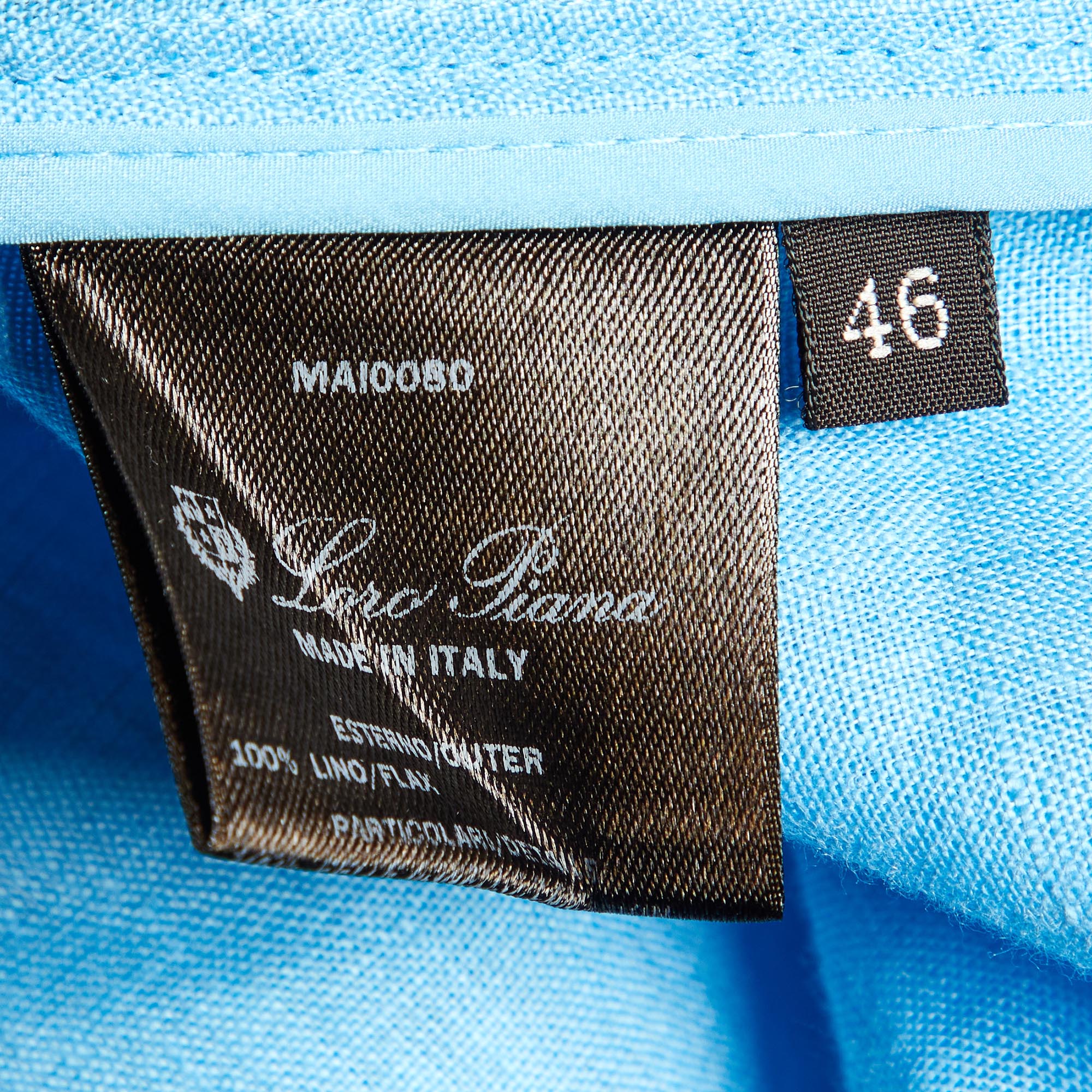 Loro Piana Blue Linen Traveller Jacket L