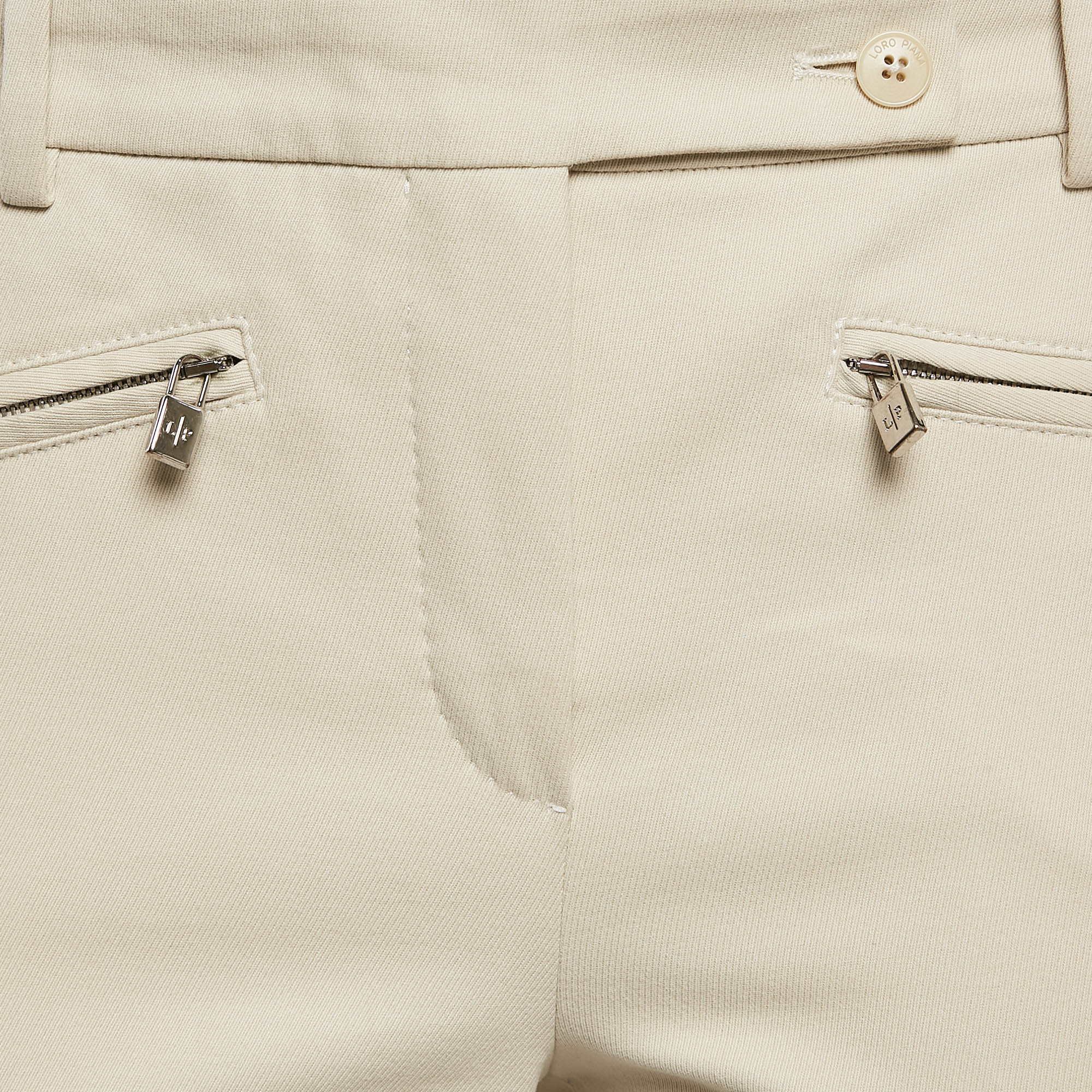 Loro Piana Beige Stretch Cotton Trousers M