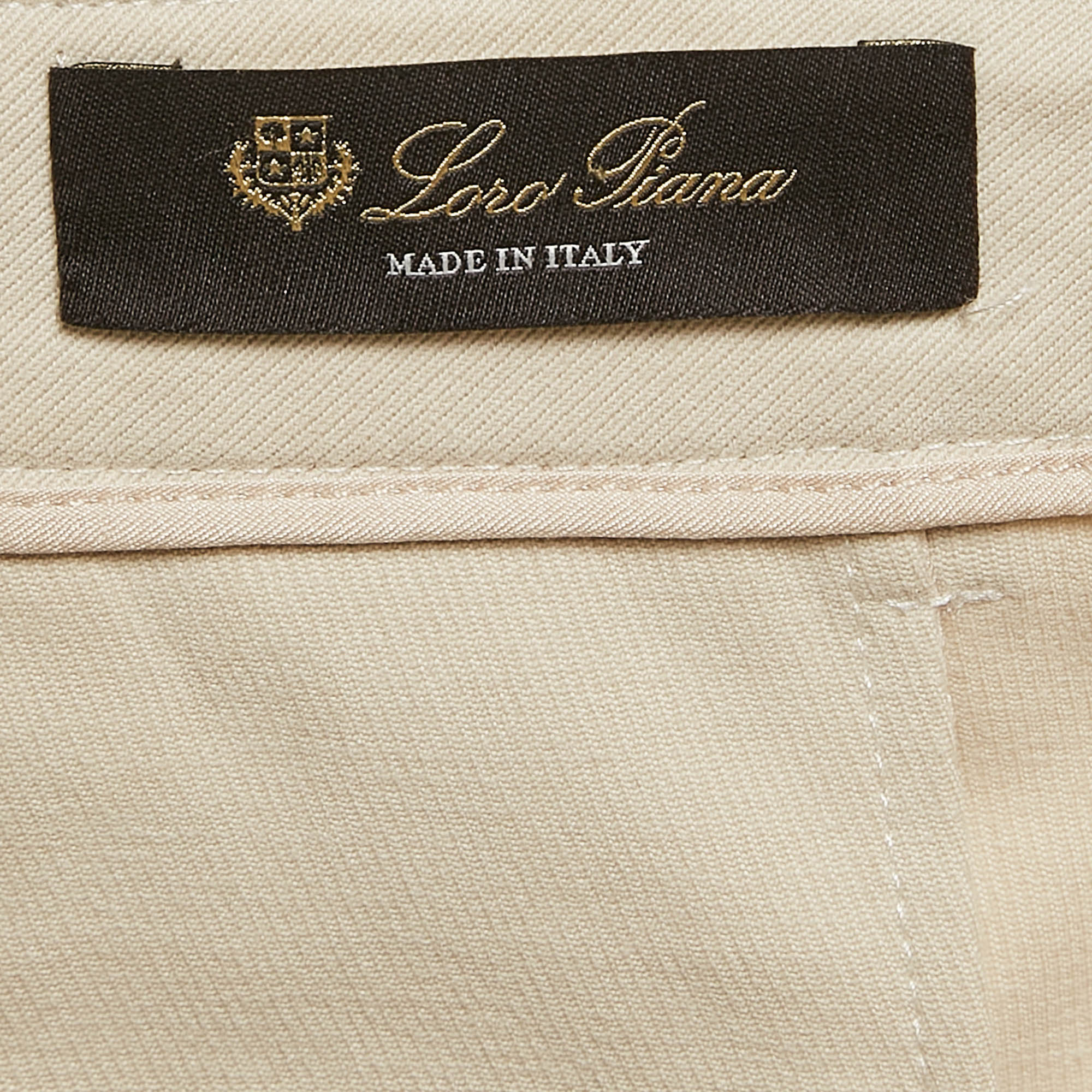 Loro Piana Beige Stretch Cotton Trousers M