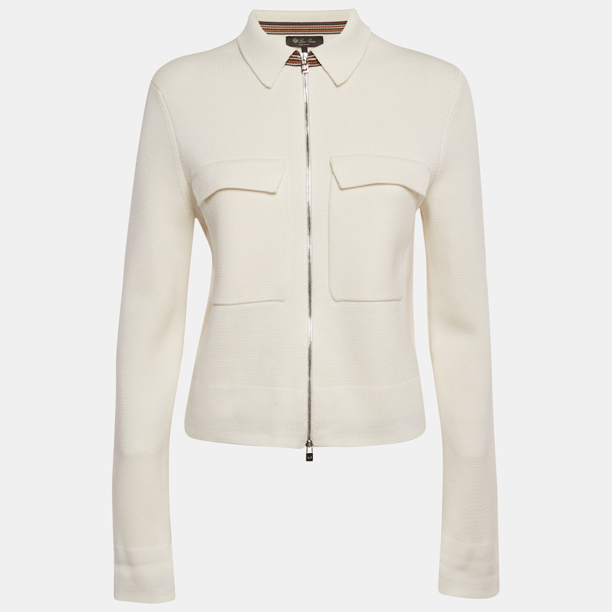 Loro Piana Off White Knit Zip -Up Jumper M 
Loro Piana Off White Knit Zip -Up Jumper M