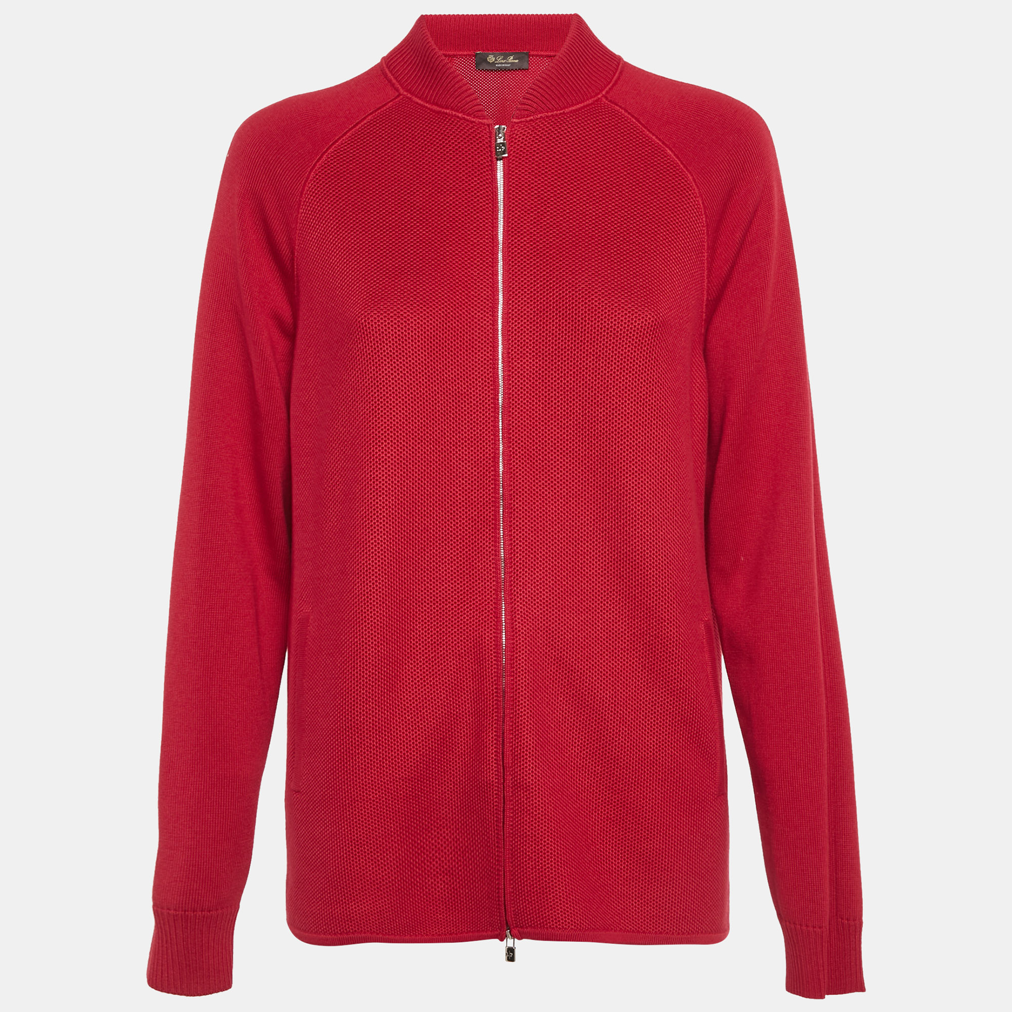 Loro Piana Red Silk & Cotton Knit Zip Up Cardigan M
Loro Piana Red Silk & Cotton Knit Zip Up Cardigan M