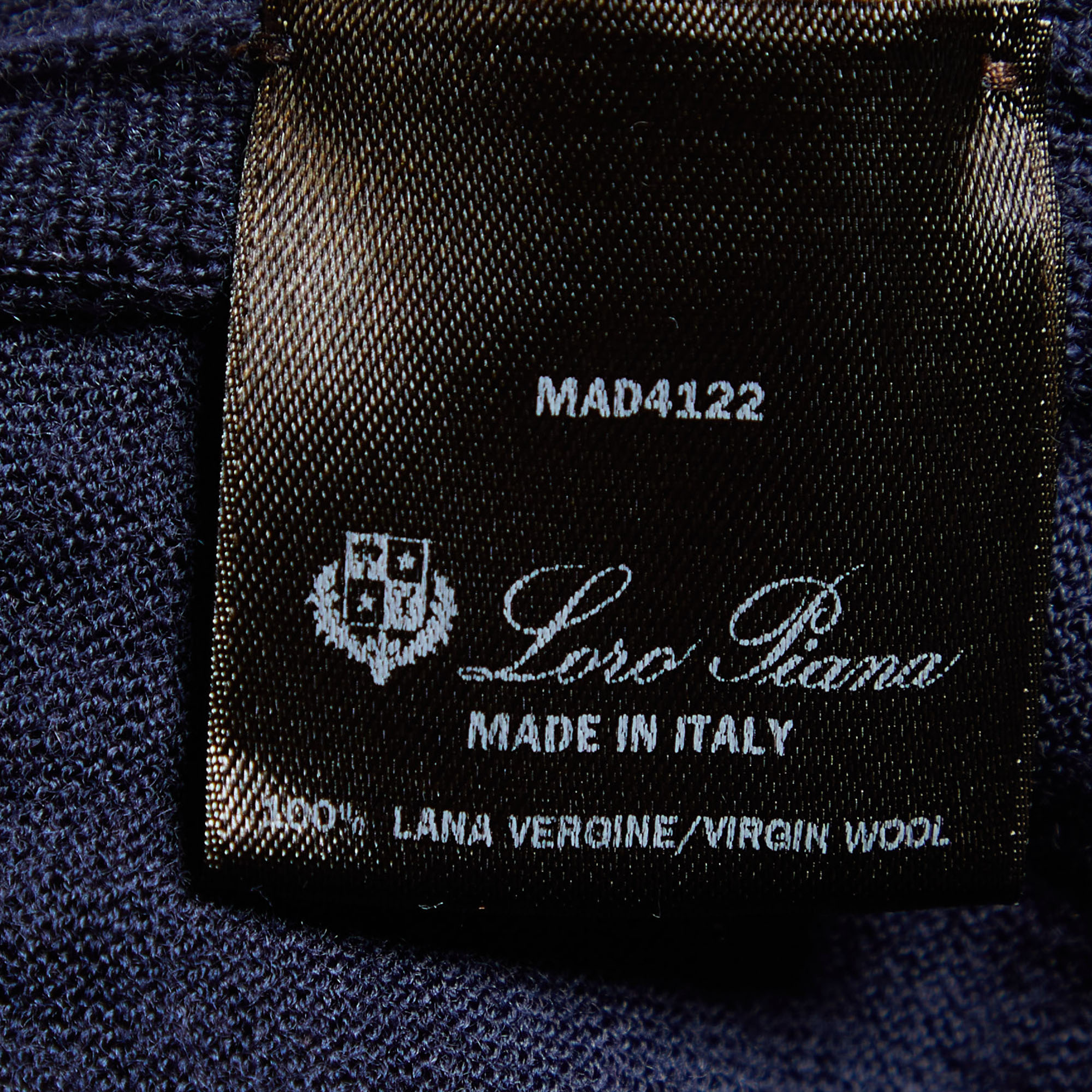 Loro Piana Navy Blue Contrast Detail Virgin Wool Button Front Cardigan S