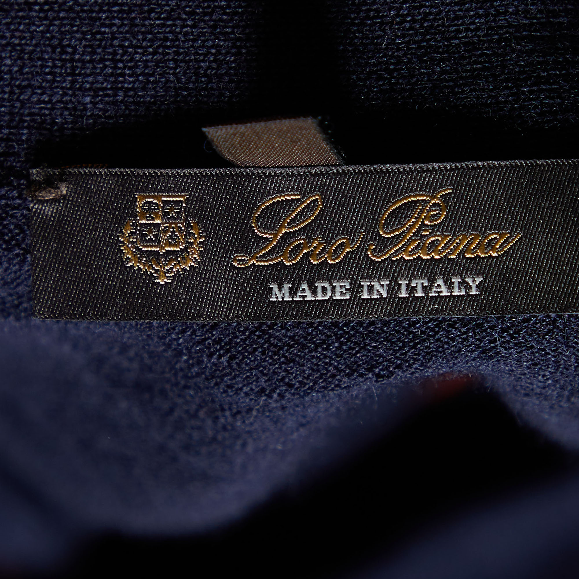 Loro Piana Navy Blue Contrast Detail Virgin Wool Button Front Cardigan S