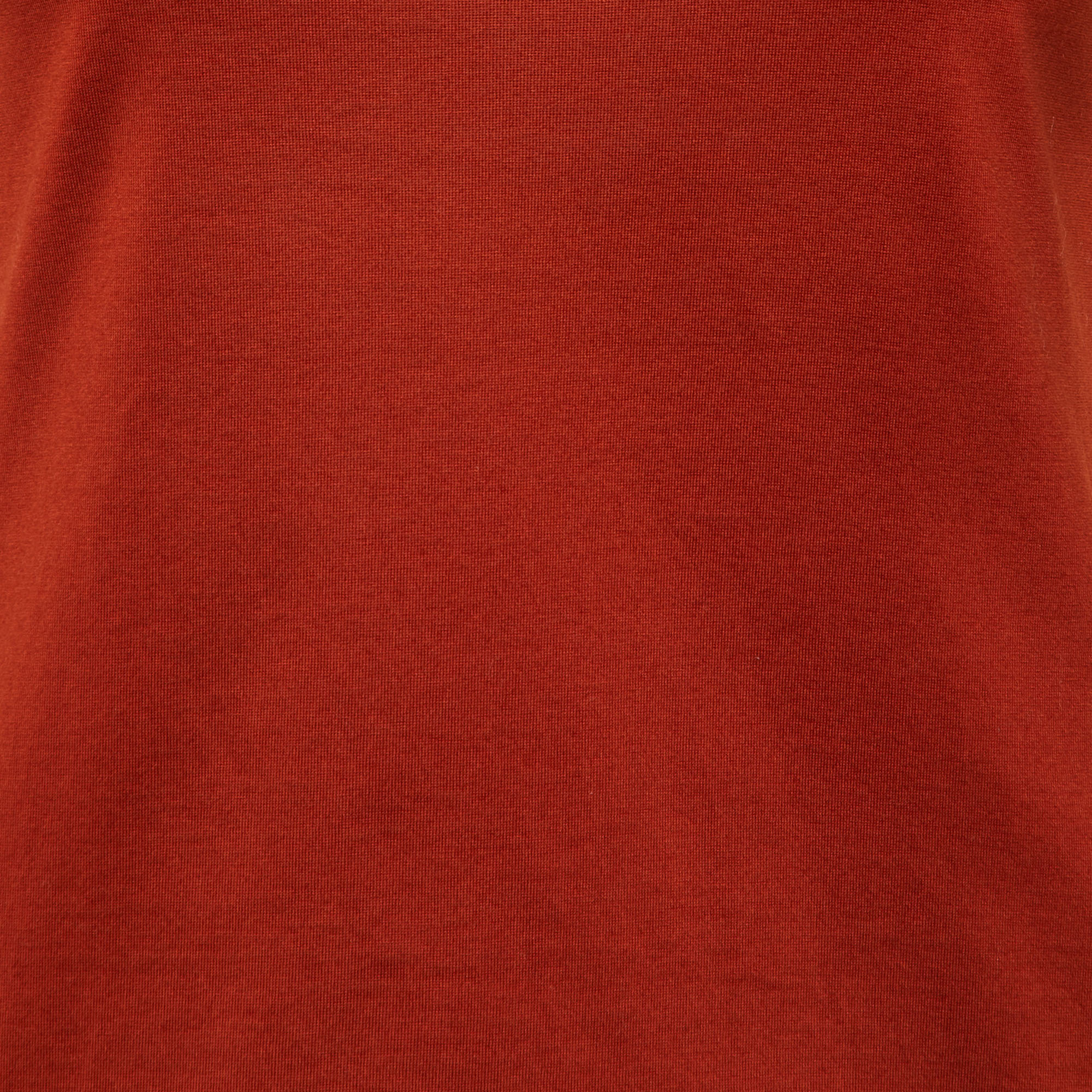 Loro Piana Burnt Orange Cotton Knit Round Neck T-Shirt S
