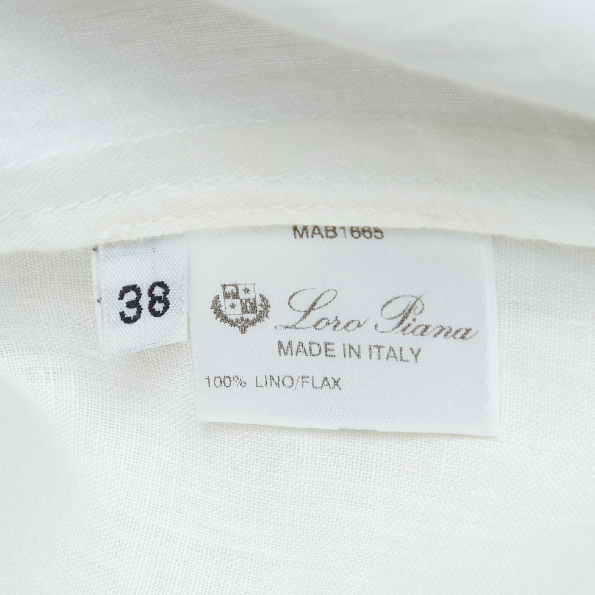 Loro Piana Ivory White Linen Shirt S