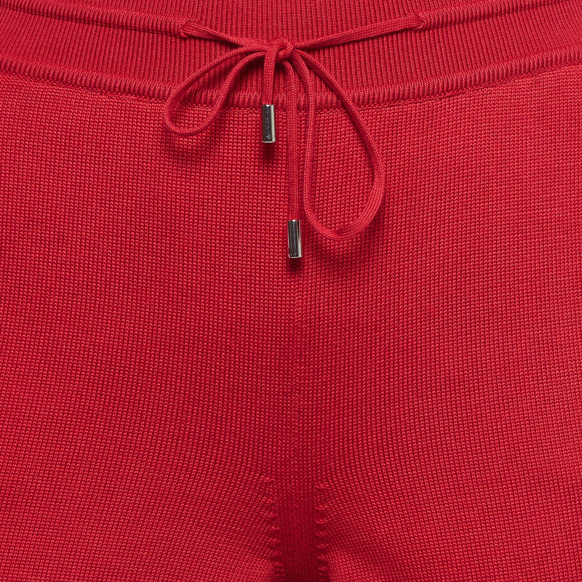 Loro Piana Red Rib Knit Bermuda Shorts S