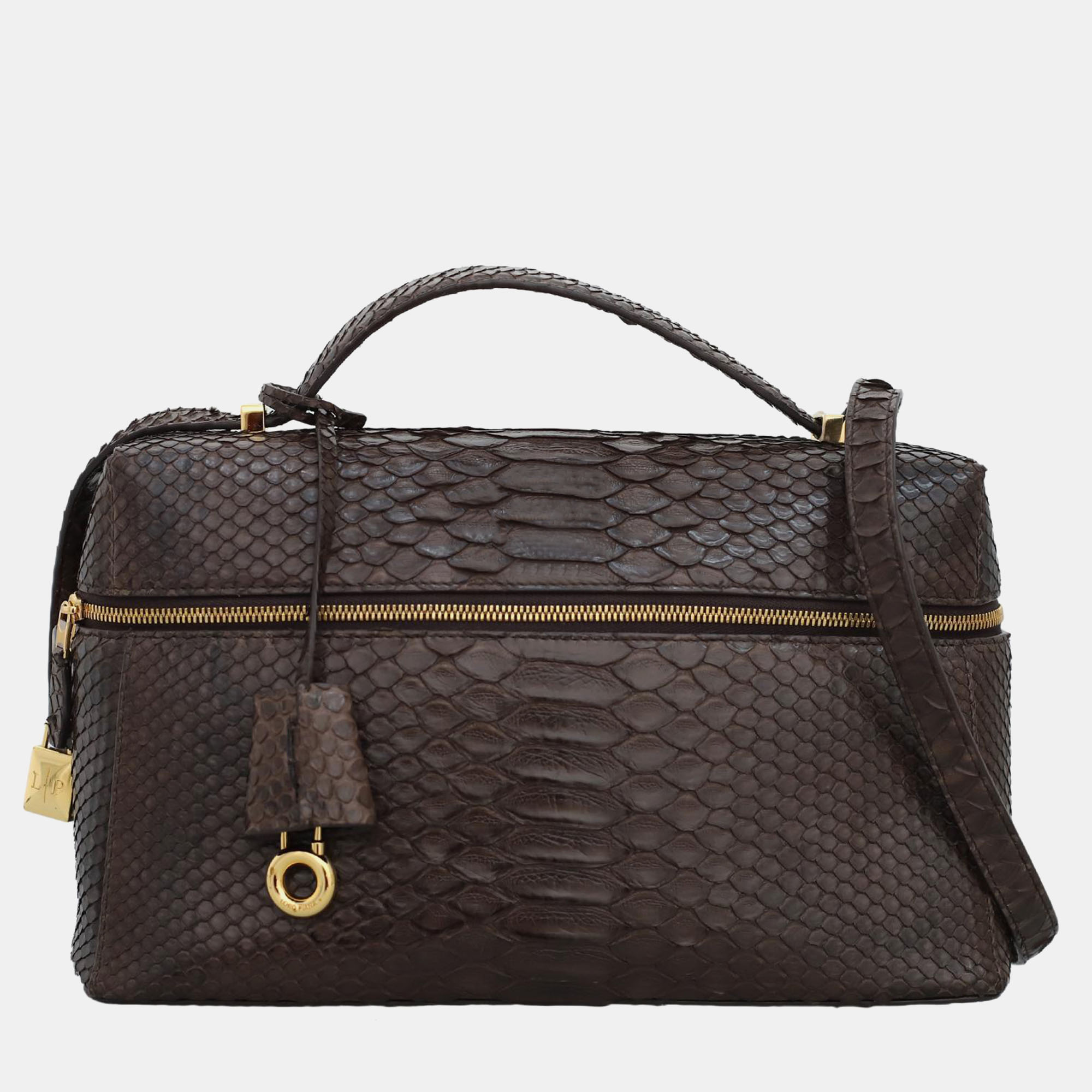 Loro Piana Dark Brown Python L27 Extra Bag