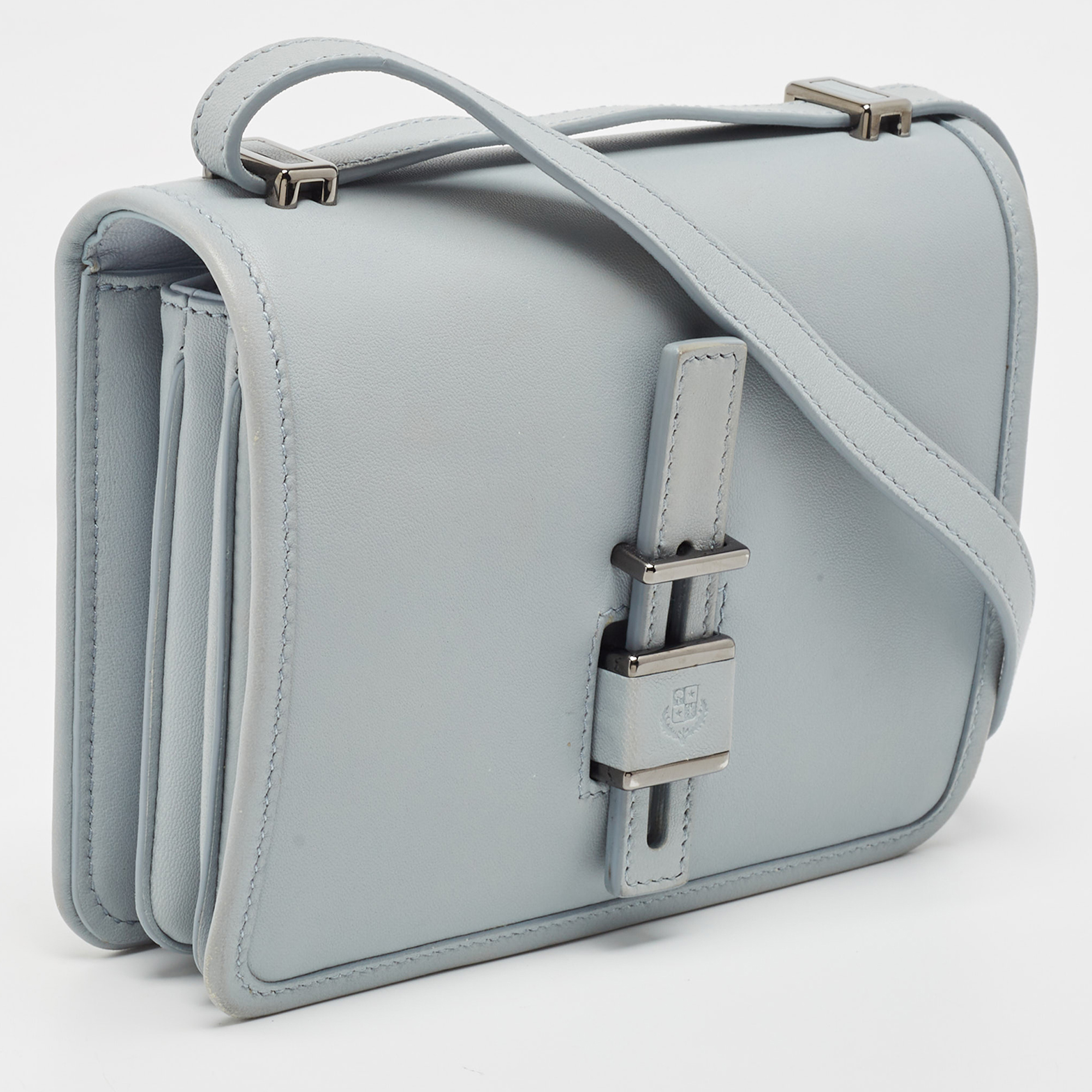 Loro Piana Pale Blue Leather Lock-In Shoulder Bag