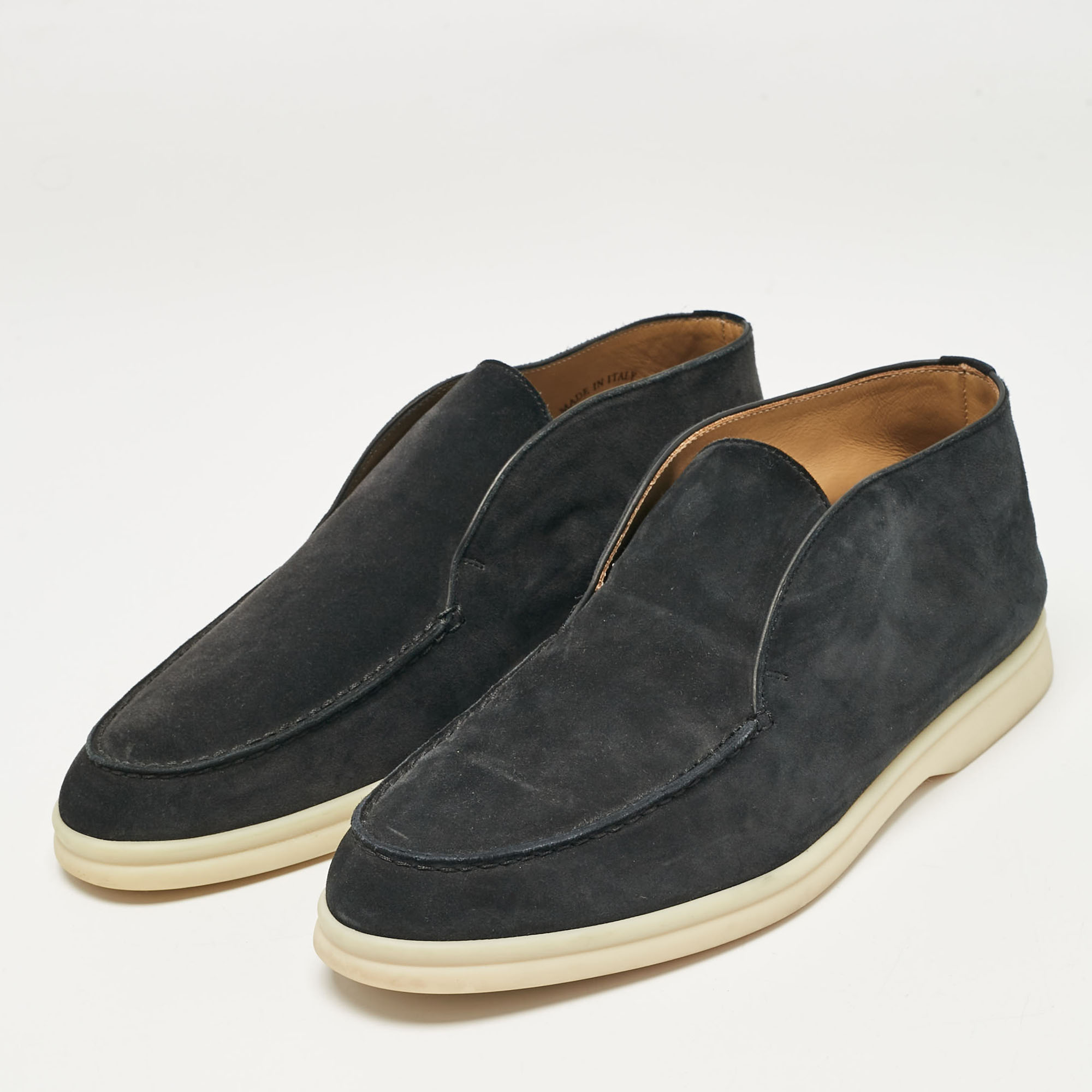 Loro Piana Navy Blue Suede Summer Walk Boots 40