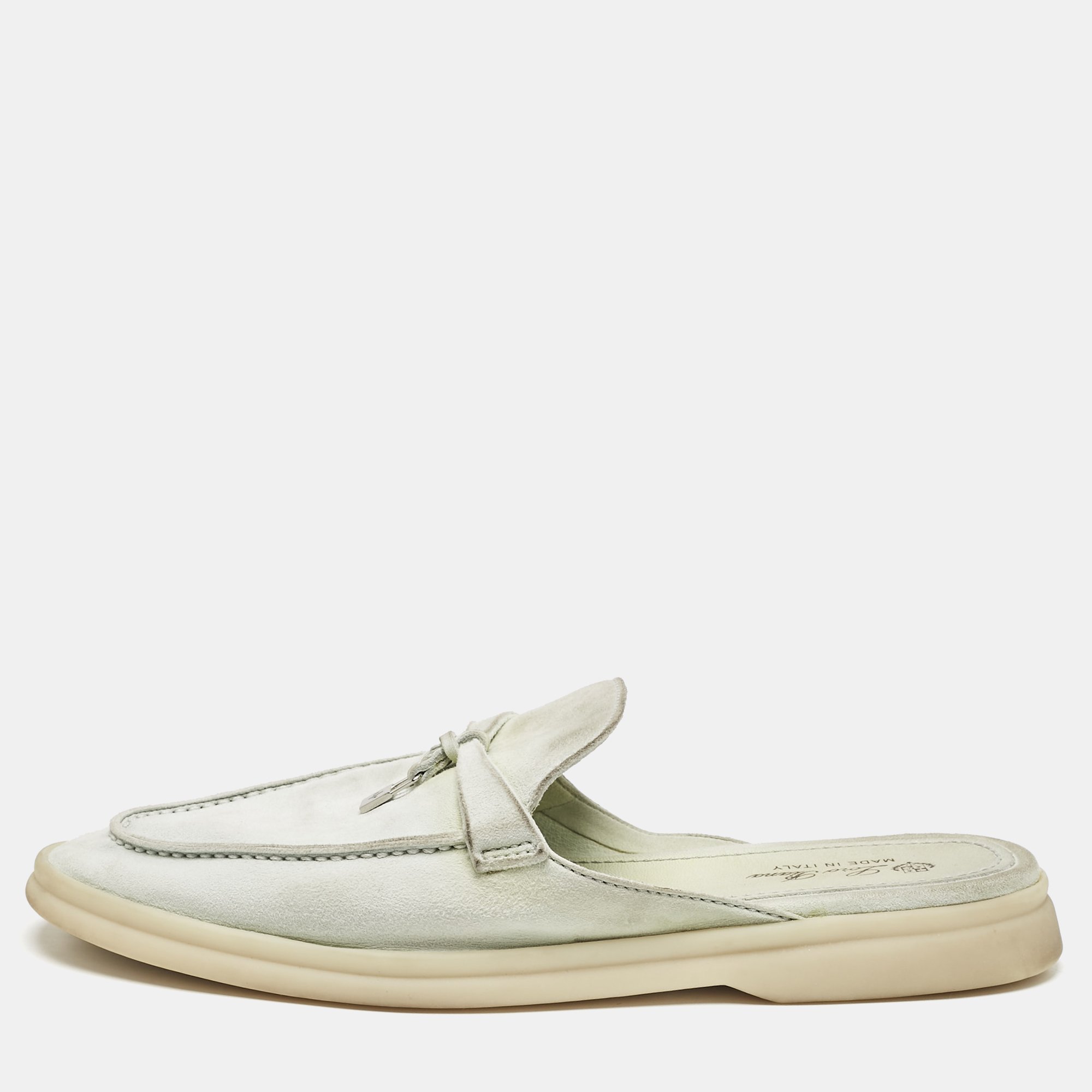 Loro Piana Mint Green Nubuck Leather Babouche Charms Walk Mules Size
Loro Piana Mint Green Nubuck Leather Babouche Charms Walk Mules Size