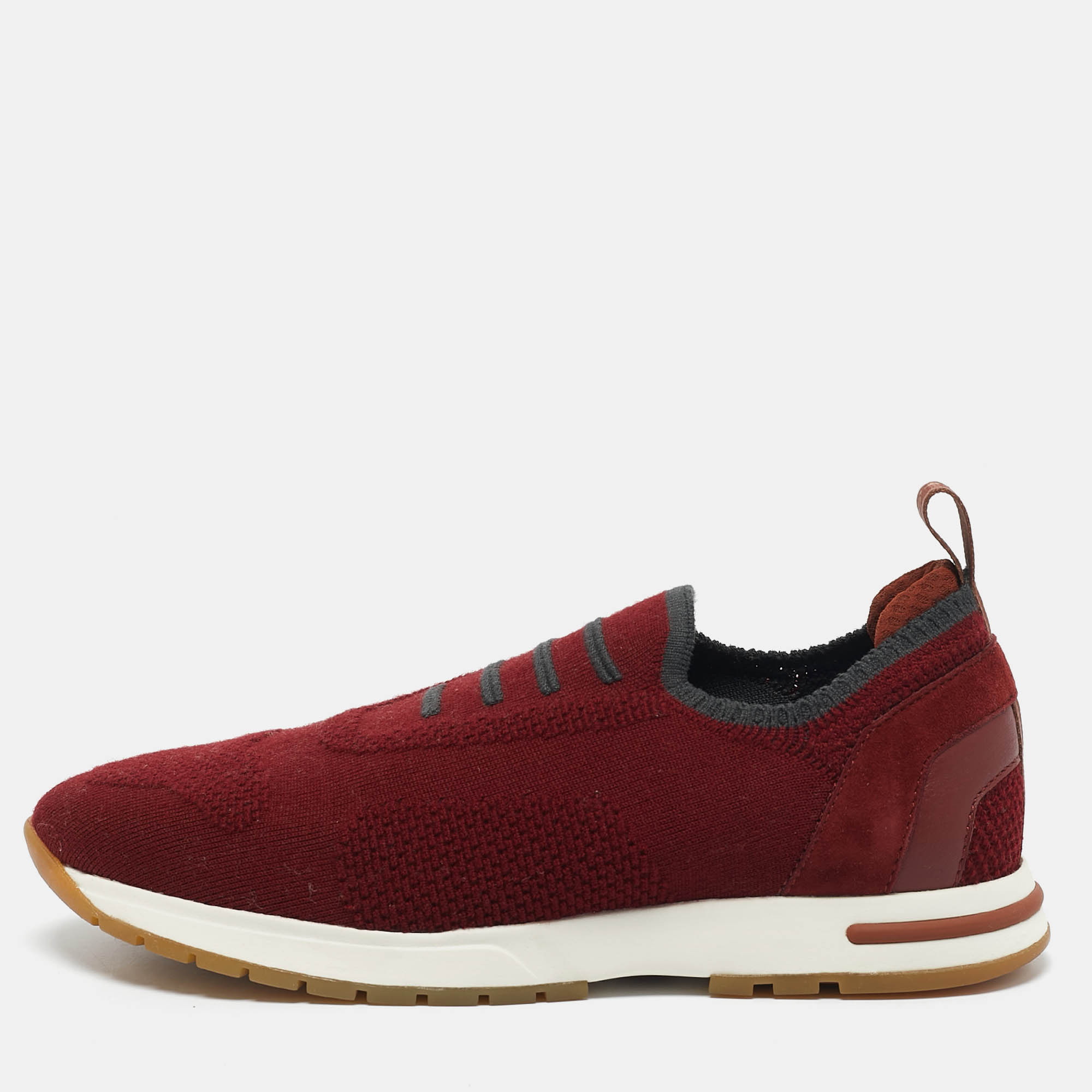 Loro Piana Burgundy Knit Fabric 360 LP Flexy Walk Sneakers Size
Loro Piana Burgundy Knit Fabric 360 LP Flexy Walk Sneakers Size