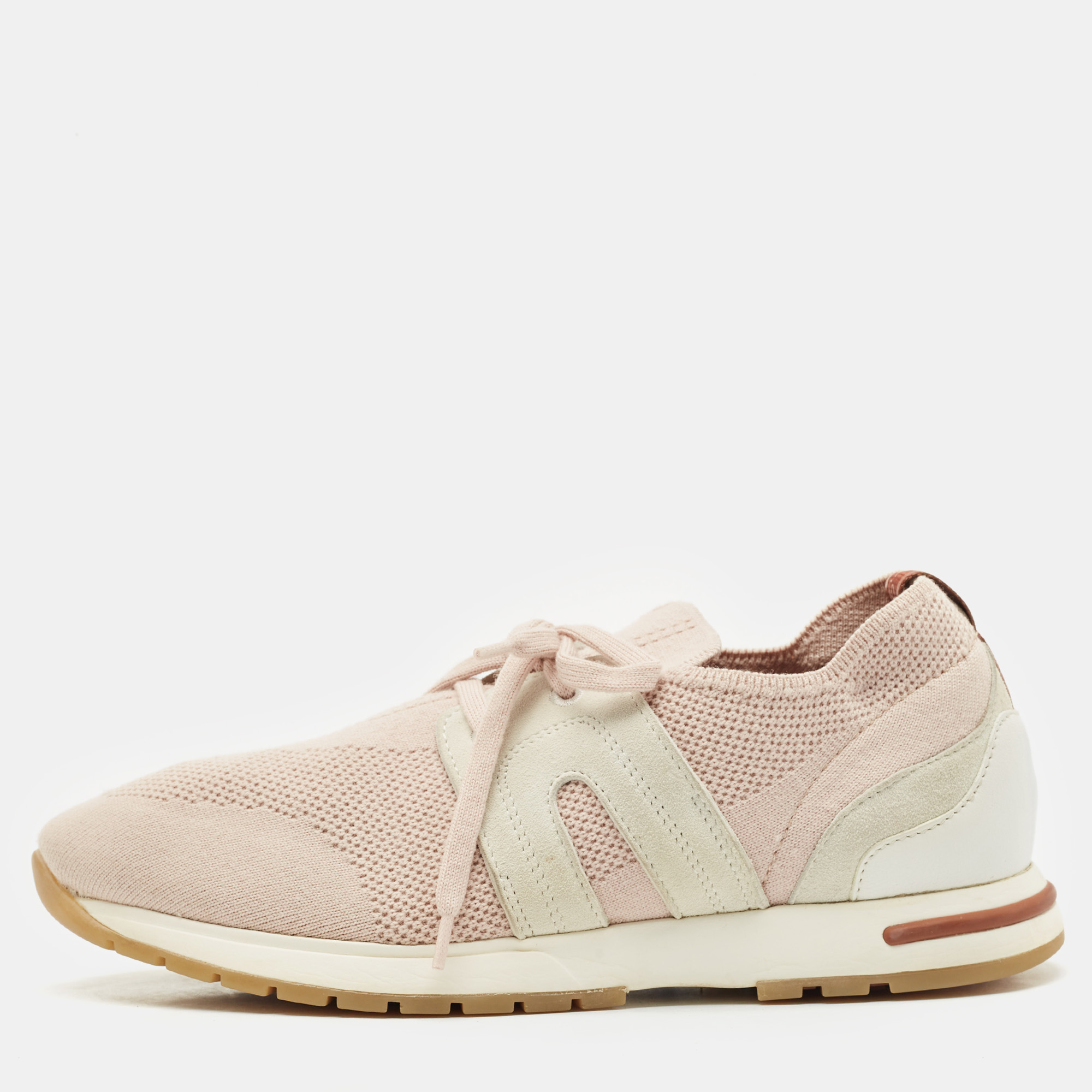 Loro Piana Pink/Grey Leather and Suede 360 LP Flexy Walk Low Top Sneakers Size
Loro Piana Pink/Grey Leather and Suede 360 LP Flexy Walk Low Top Sneakers Size