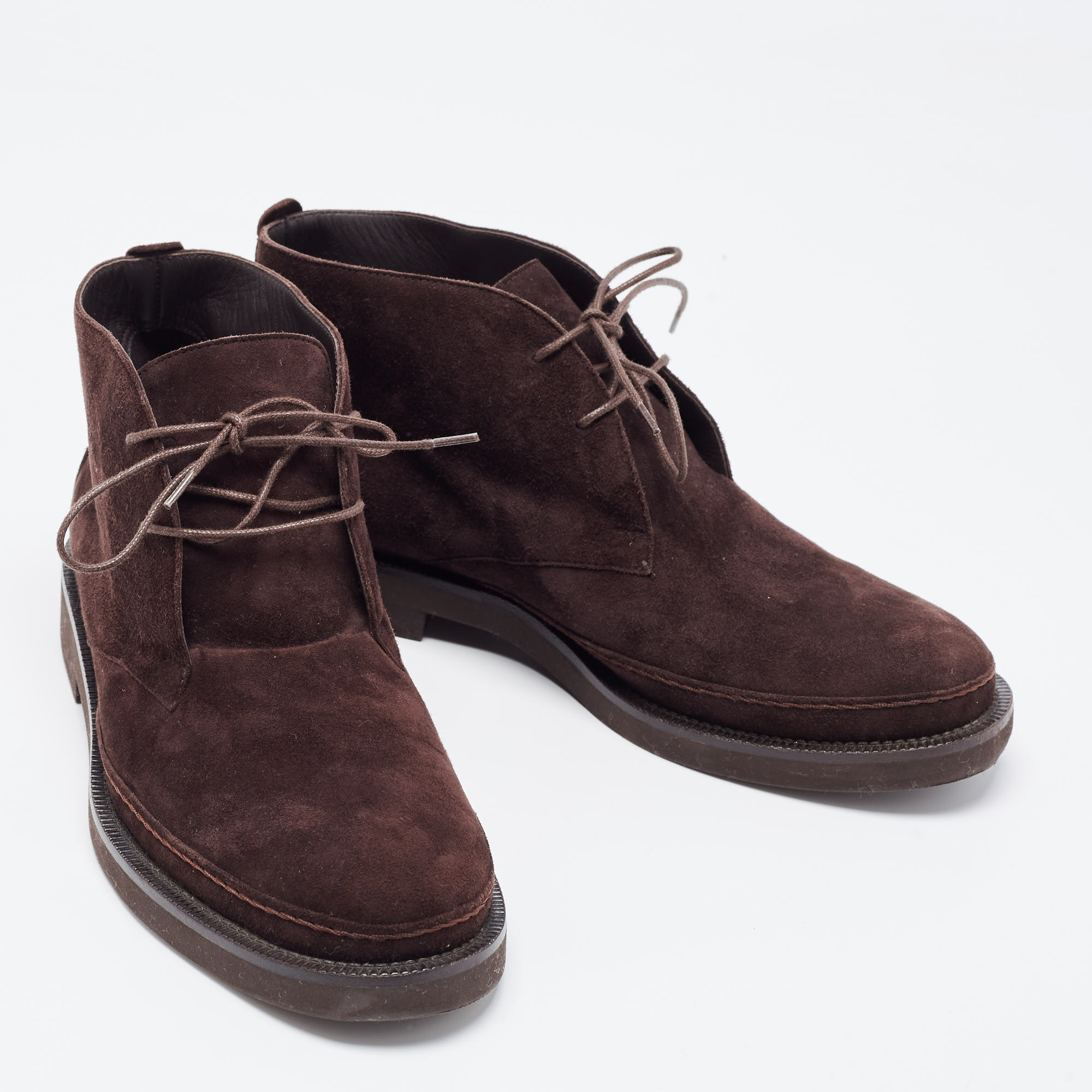 Loro Piana Burgundy Suede Namib Walk Ankle Boots Size 37.5