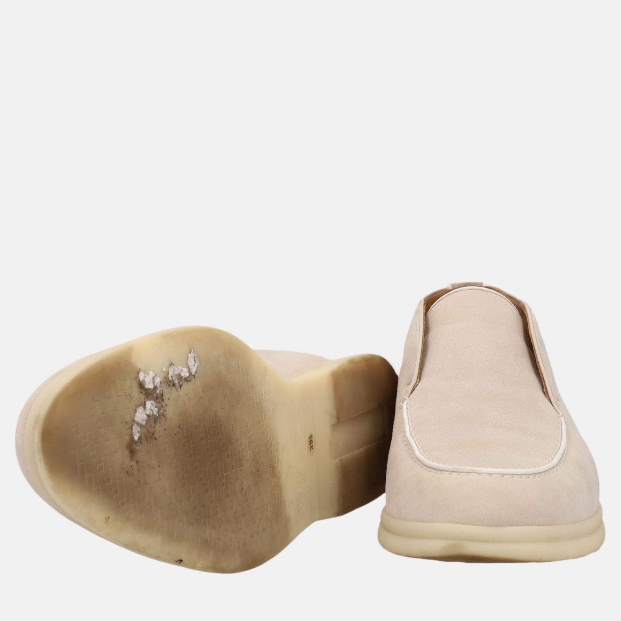 Loro Piana  Women's Leather Loafers - Beige - EU 39.5