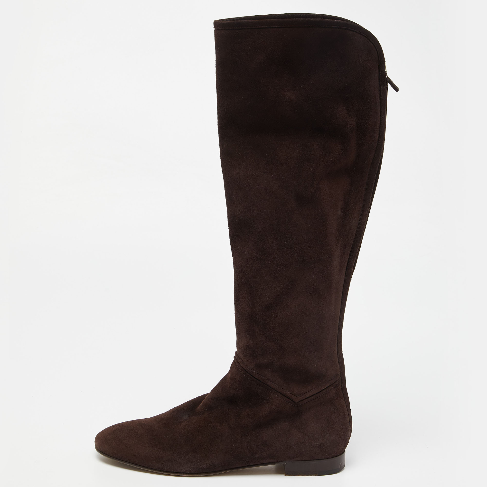 Loro piana brown suede knee length boots size 39