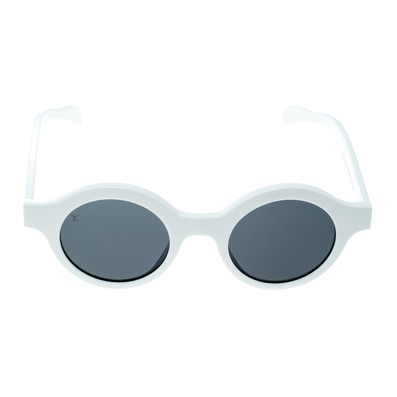 Louis Vuitton x Supreme White / Grey Z0991W Downtown Round Sunglasses