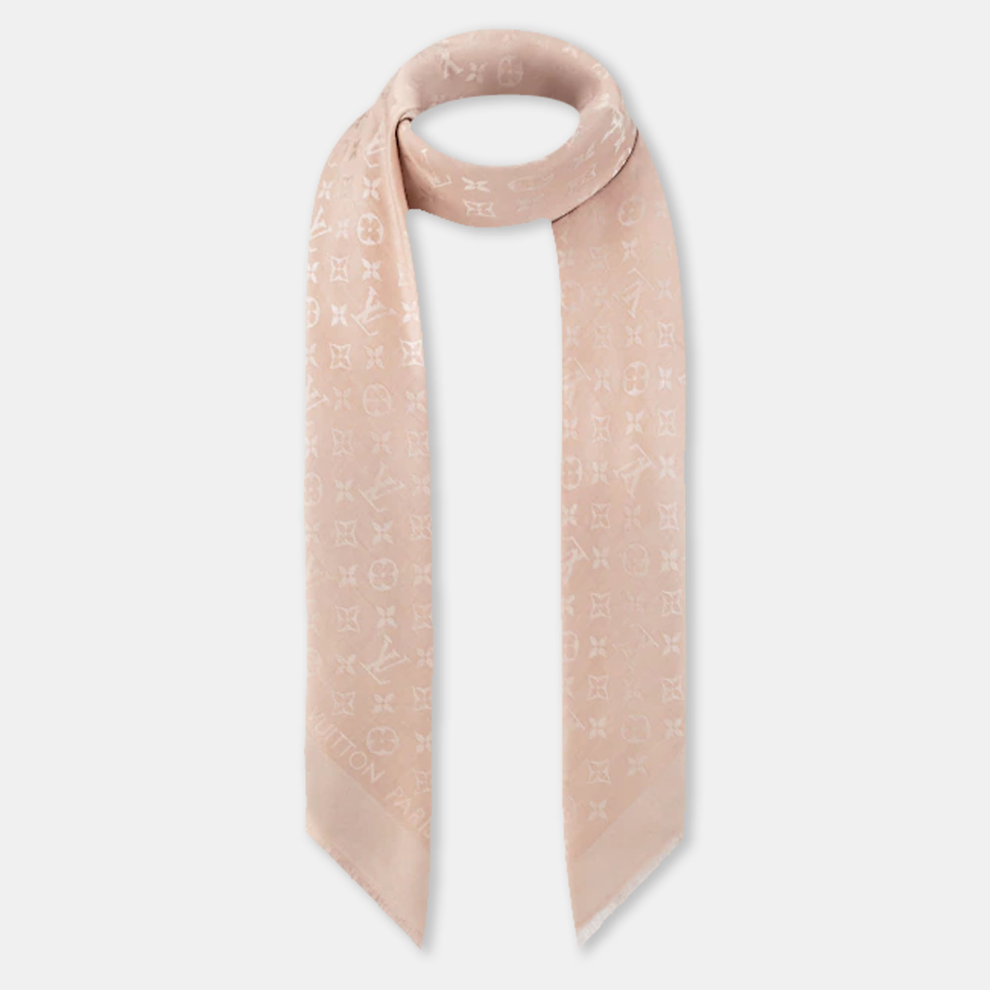 Louis Vuitton Ecro Classique Monogram Shawl, Beige 
Louis Vuitton Ecro Classique Monogram Shawl, Beige