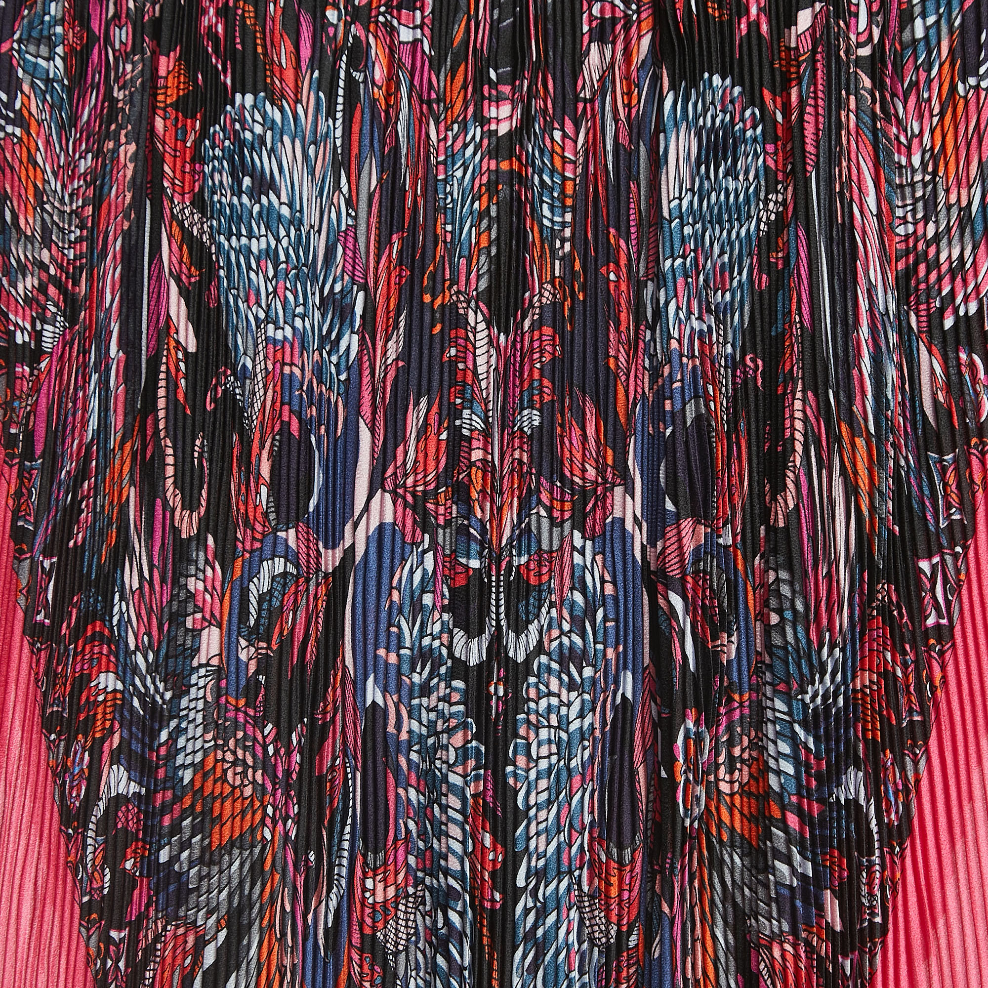 Louis Vuitton Black/Pink Angels Print Pleated Silk Scarf