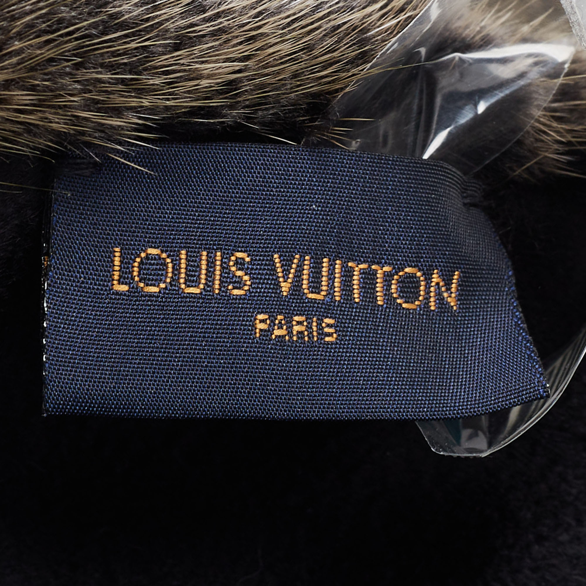 Louis Vuitton Grey Monogram Constellation Mink Fur Scarf