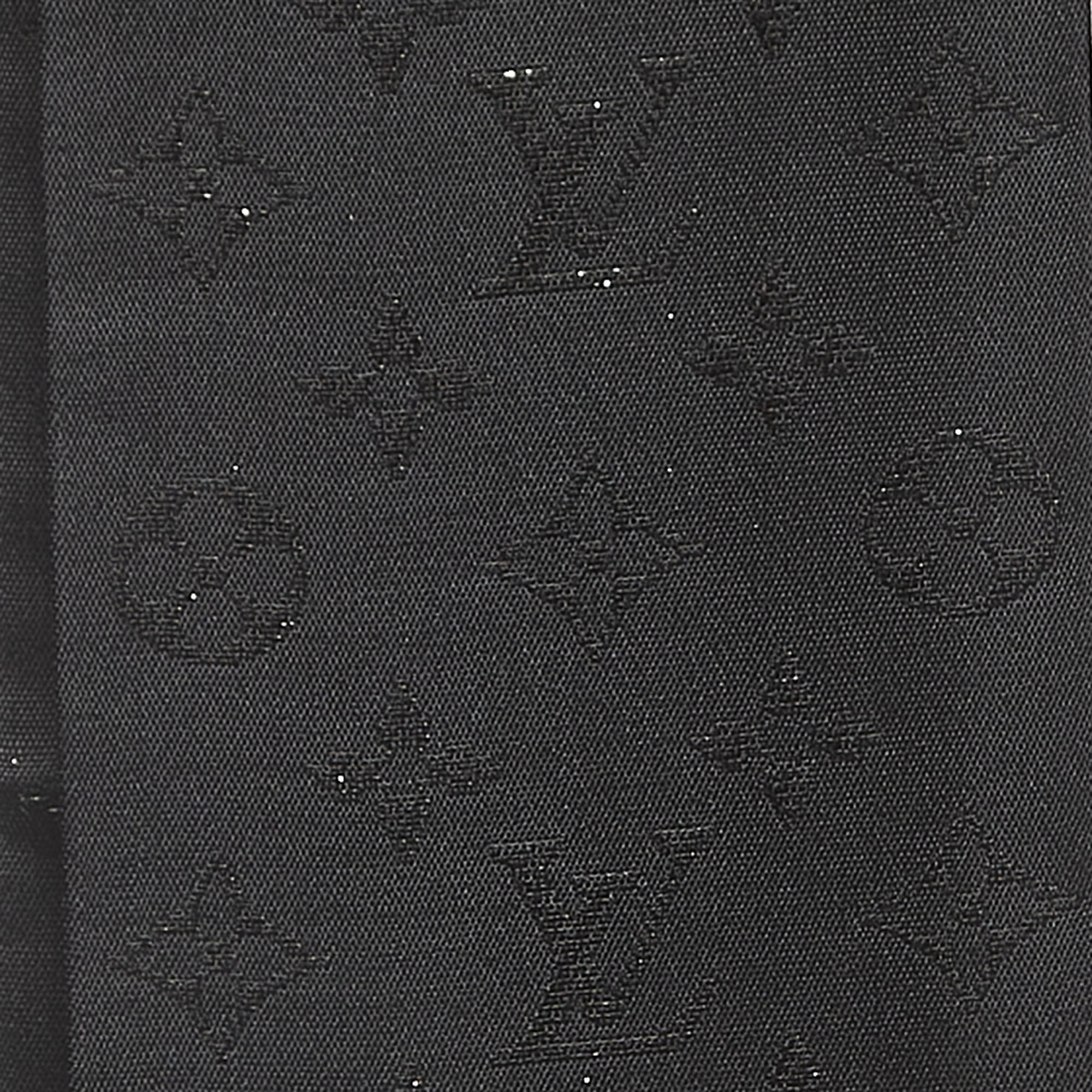Louis Vuitton Black Monogram Silk Fringed Bandeau Scarf
