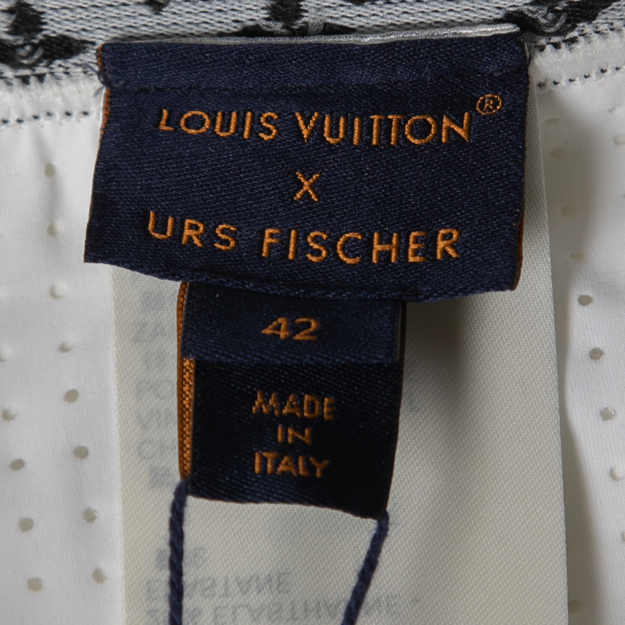 Louis Vuitton X URS Fischer White Jersey Flight Mode Cycling Shorts  L