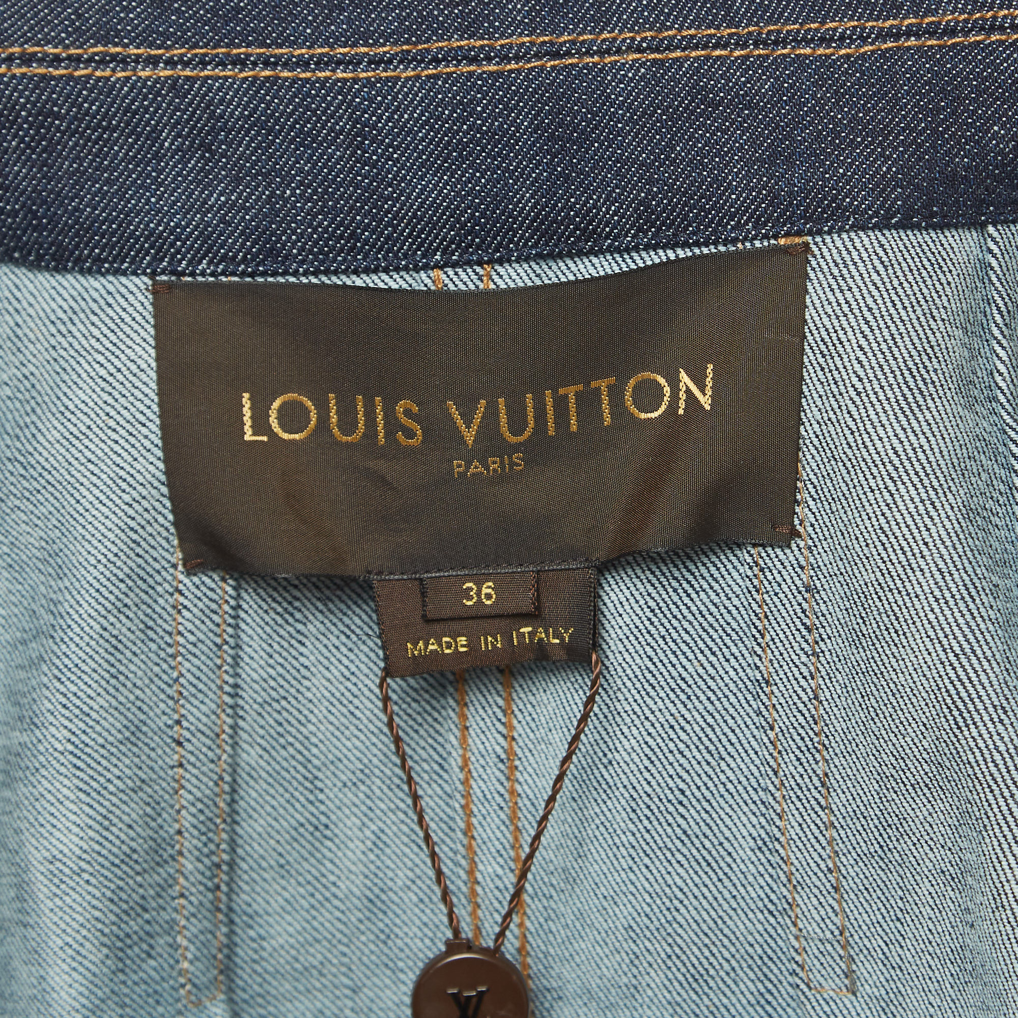 Louis Vuitton Dark Blue Denim Buttoned Jacket S