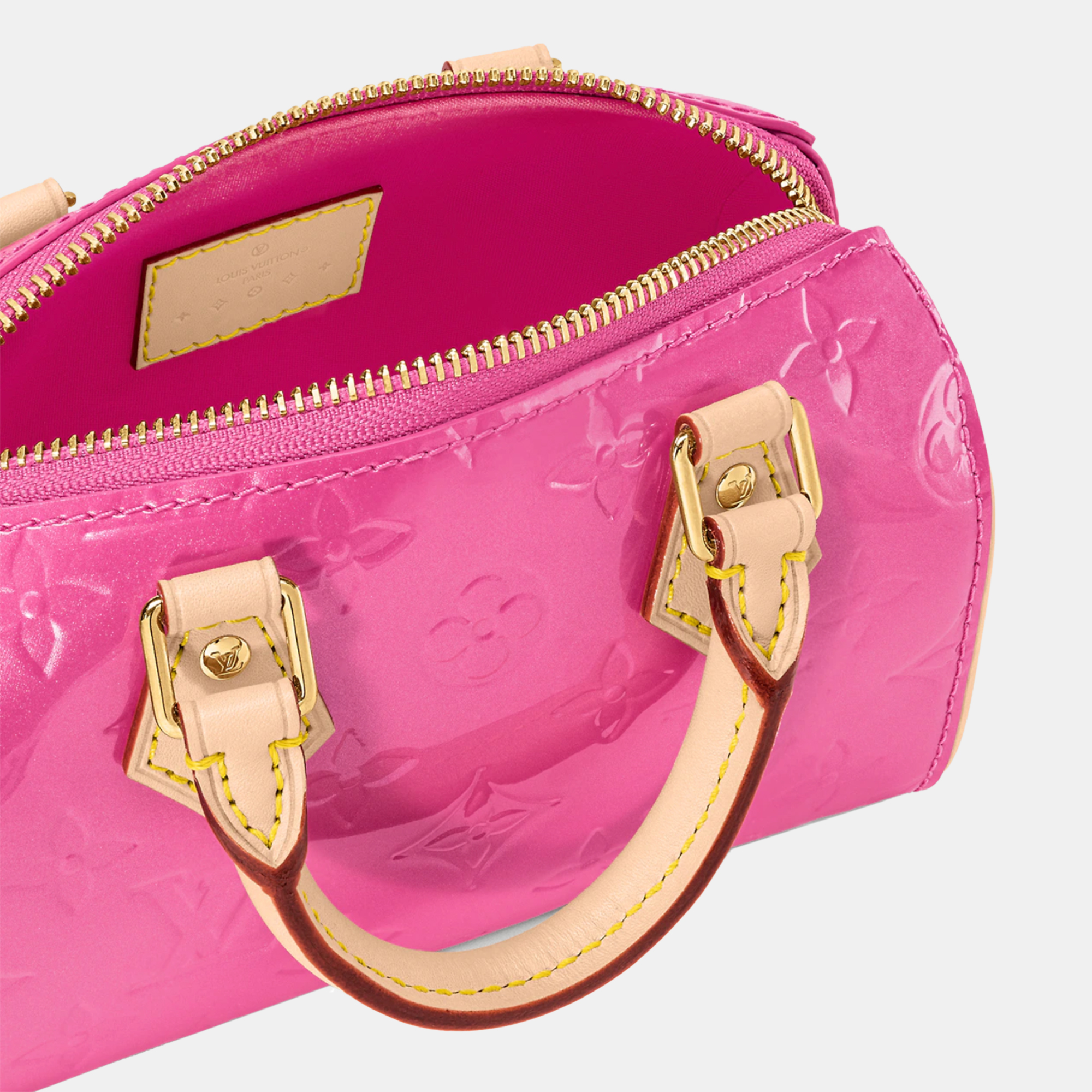 Louis Vuitton Pink Patent Leather Nano Speedy Handbag