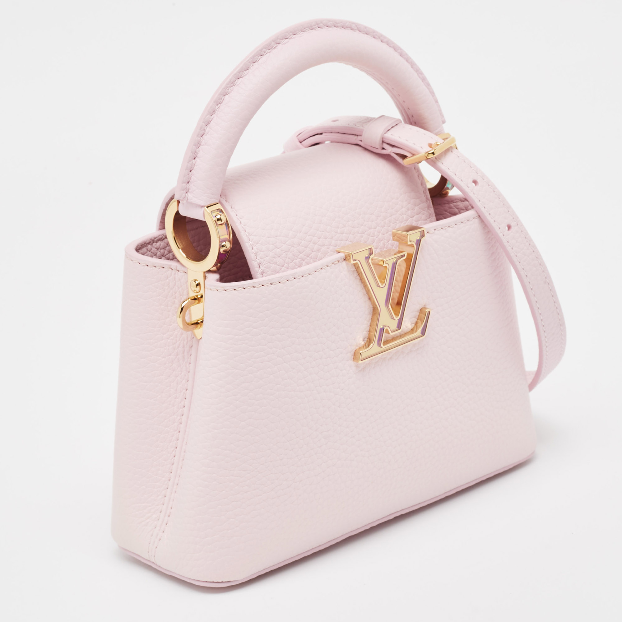 Louis Vuitton Lilac Mother Of Pearl Taurillon Leather Mini Capucines Bag