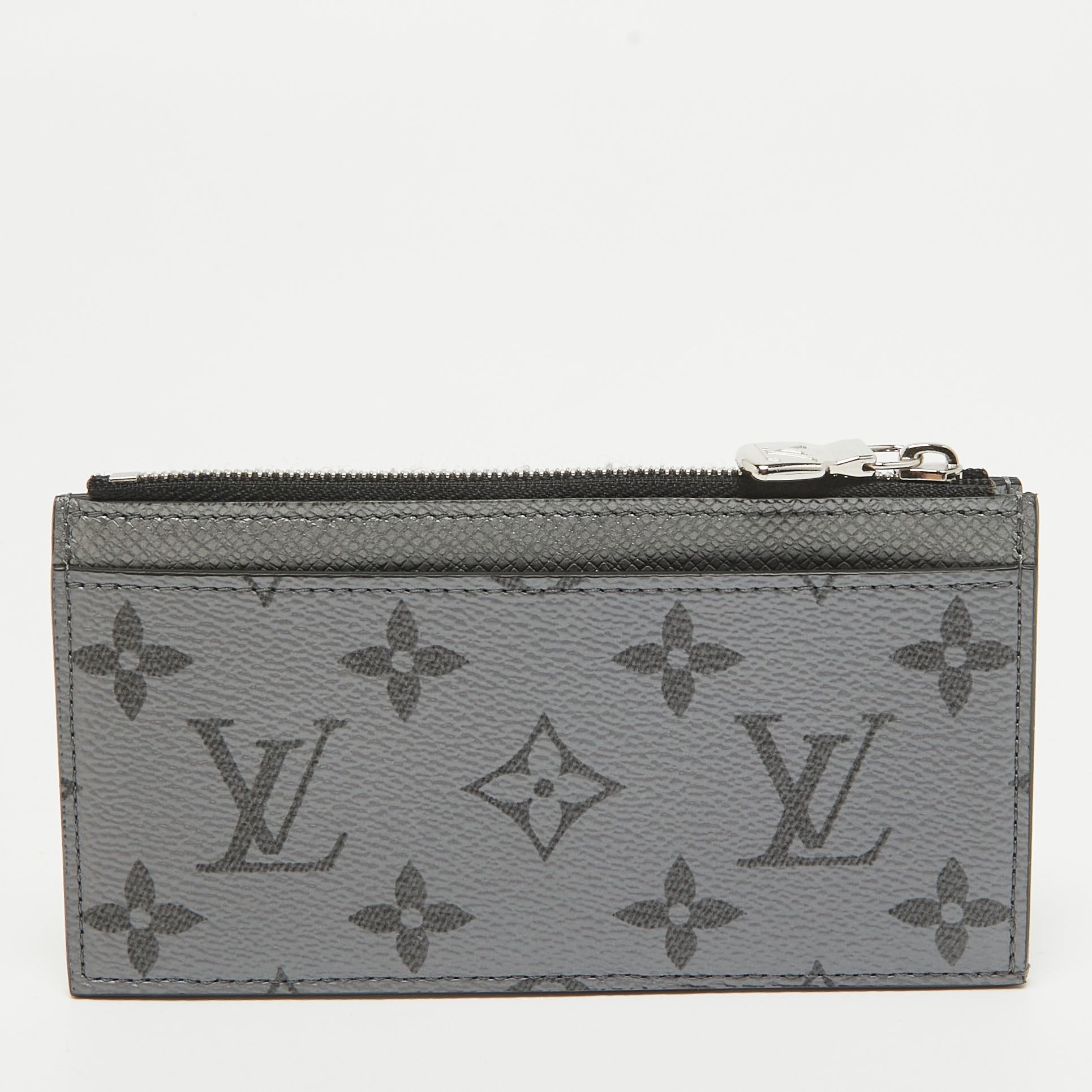 Louis Vuitton Silver Monogram Canvas And Taiga Leather Coin Card Holder