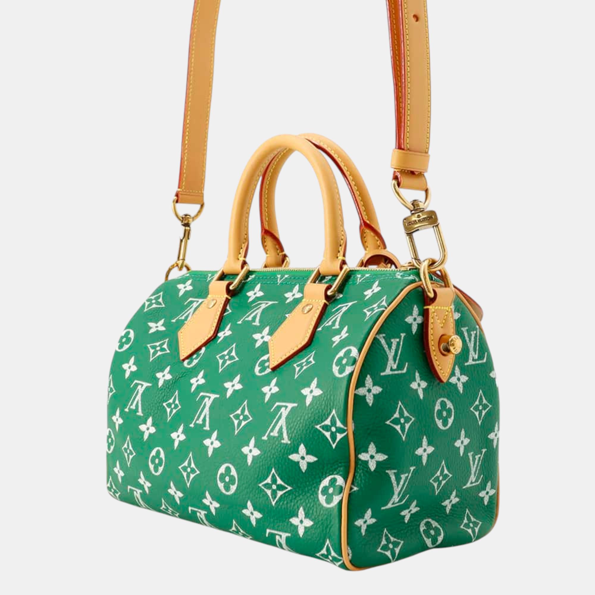 Louis Vuitton Vert Calf Leather Speedy P9 Bandouliere Size 25