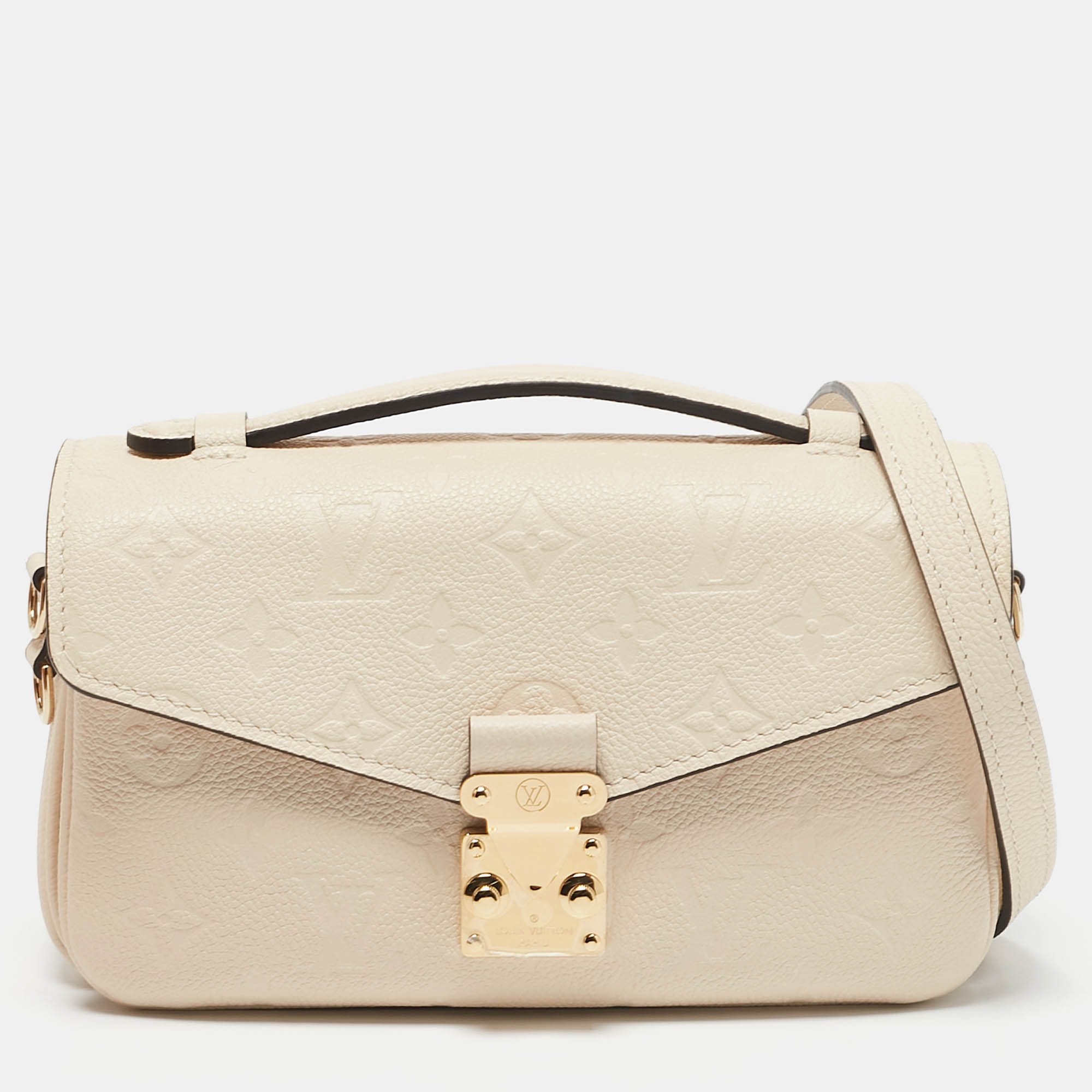 Louis Vuitton Creme Monogram Empreinte Leather Pochette Metis East West Bag, Cream
Louis Vuitton Creme Monogram Empreinte Leather Pochette Metis East West Bag, Cream