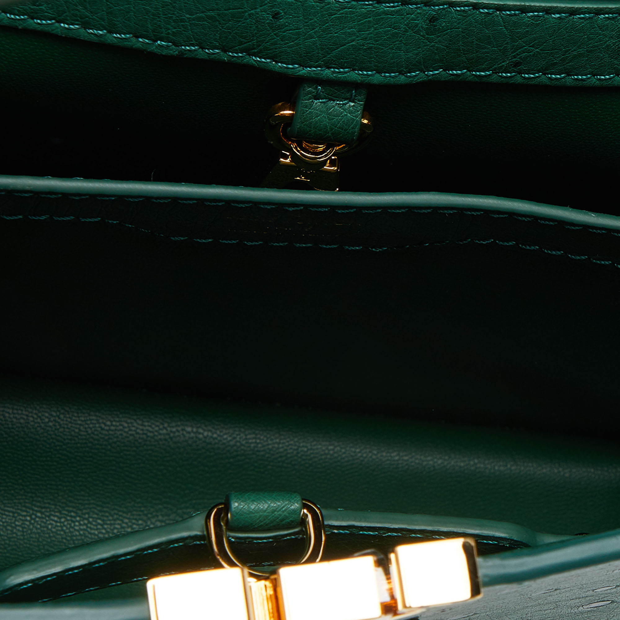 Louis Vuitton Green Ostrich Leather Capucines BB Bag