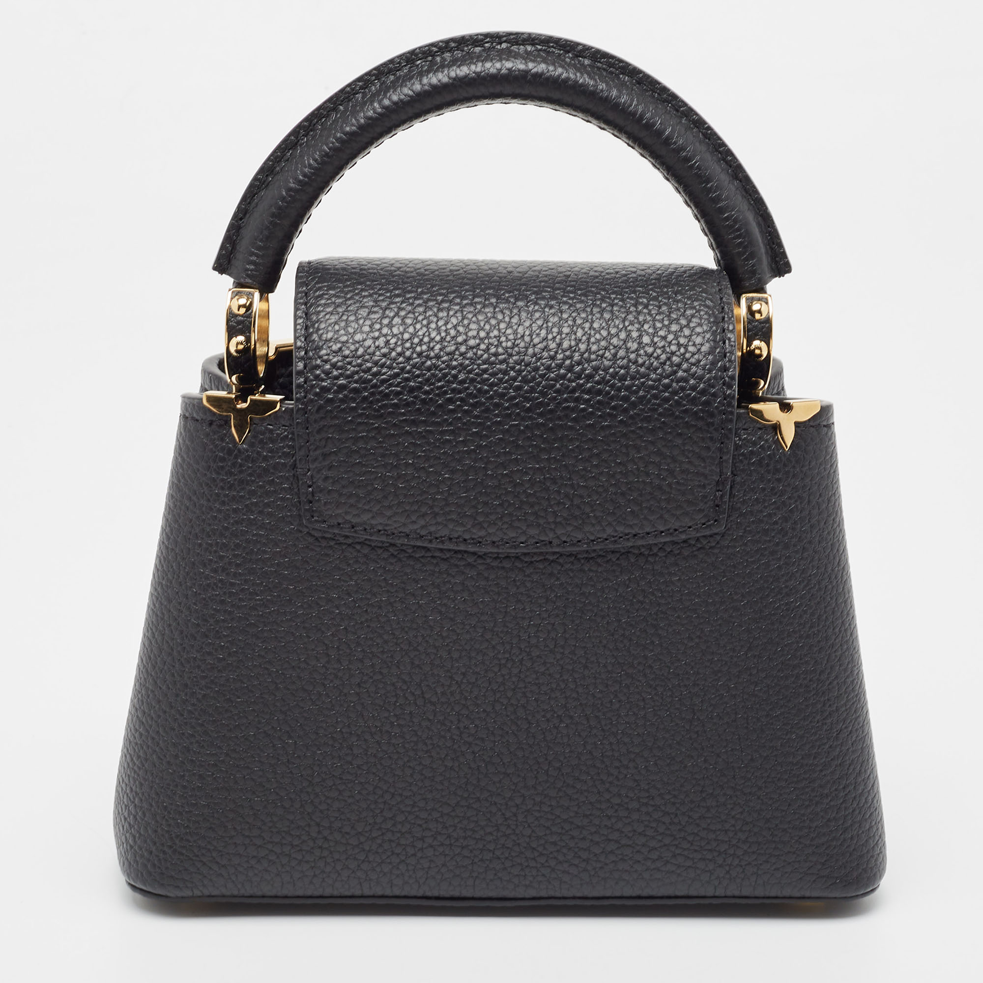 Louis Vuitton Black Leather Capucines Mini Bag