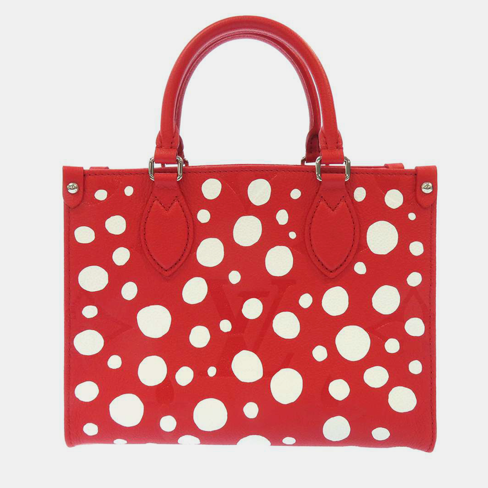 Louis vuitton x  yayoi kusama red monogram empreinte leather lvxyk onthego size pm