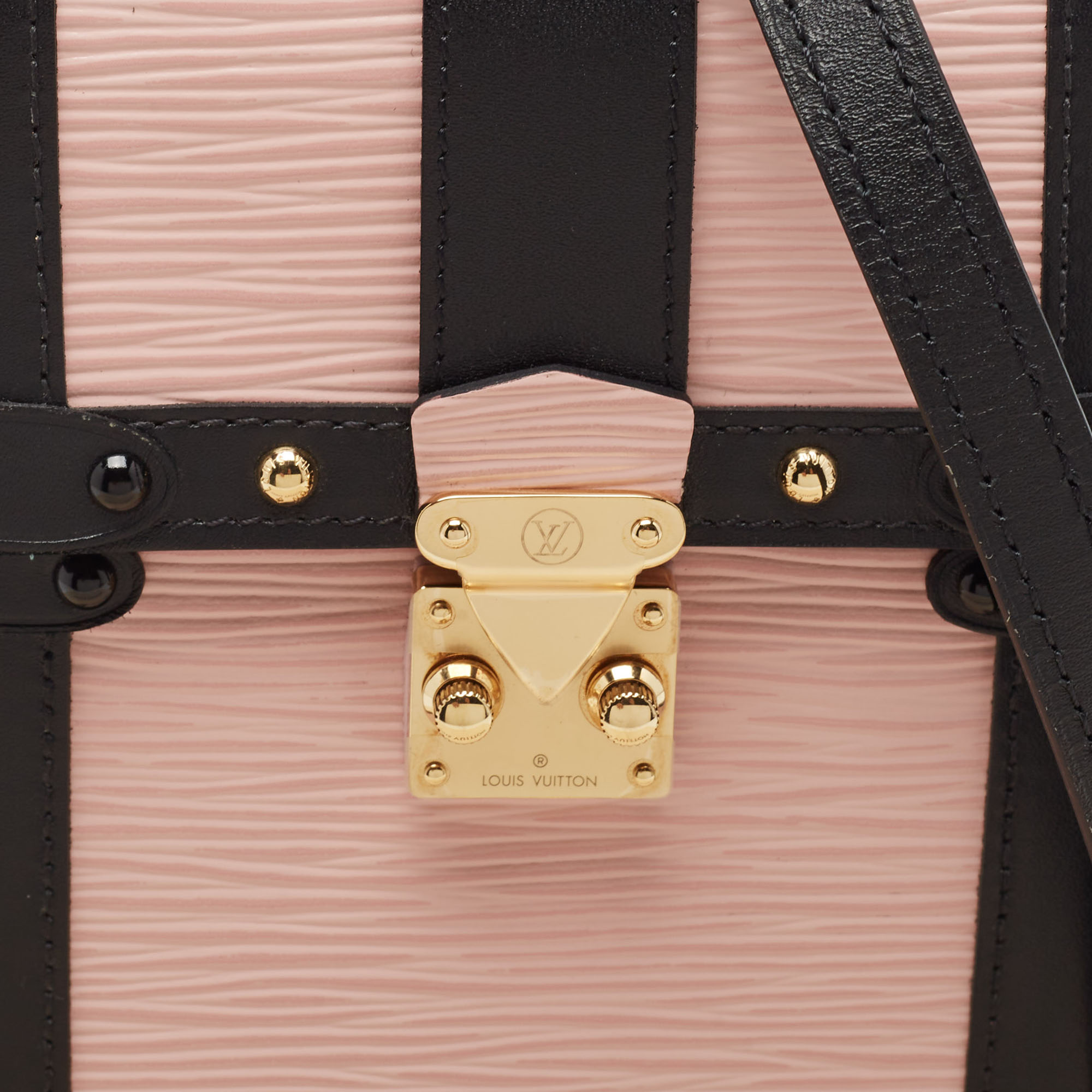 Louis Vuitton Black/Rose Ballerine Epi Leather Vertical Trunk Pochette