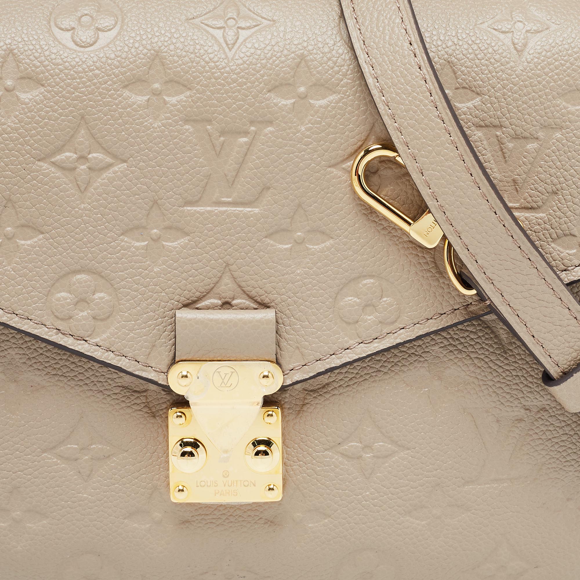 Louis Vuitton Tourterelle Monogram Empreinte Leather Pochette Metis Bag