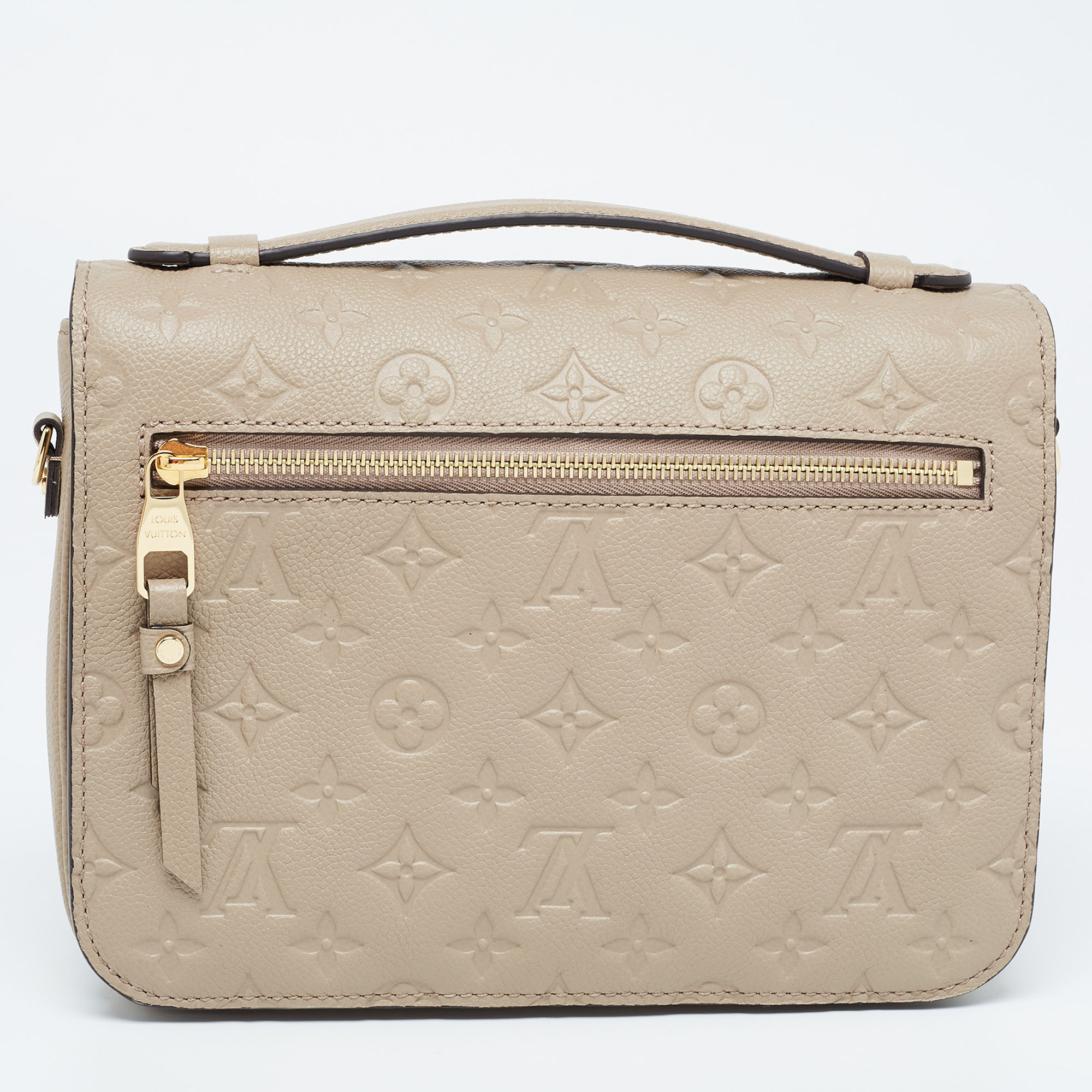 Louis Vuitton Tourterelle Monogram Empreinte Leather Pochette Metis Bag
